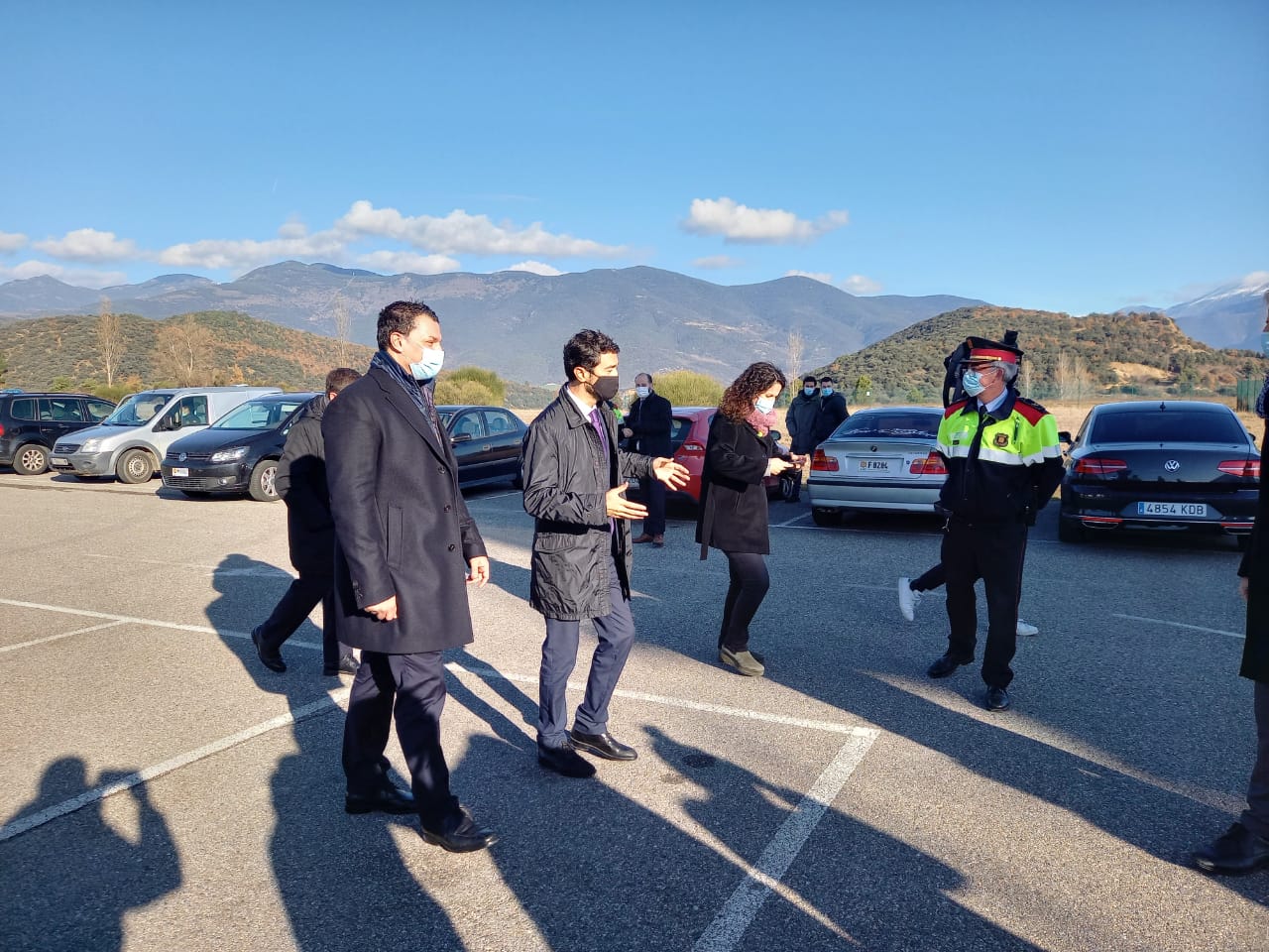 Gallardo i Calvet, arribant a l'aeroport Andorra-La Seu.