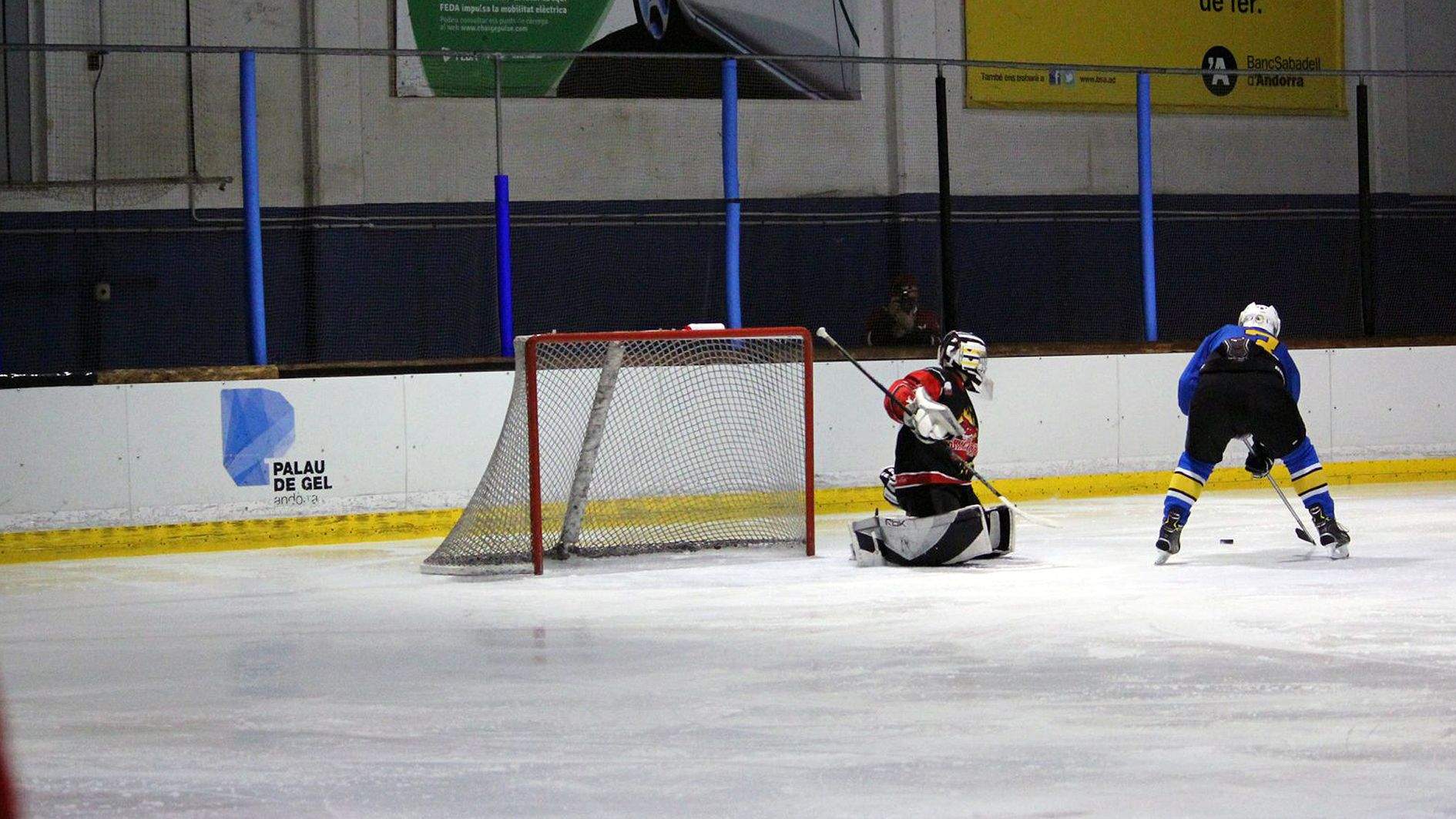 Una jugada d'un partit d'hoquei.