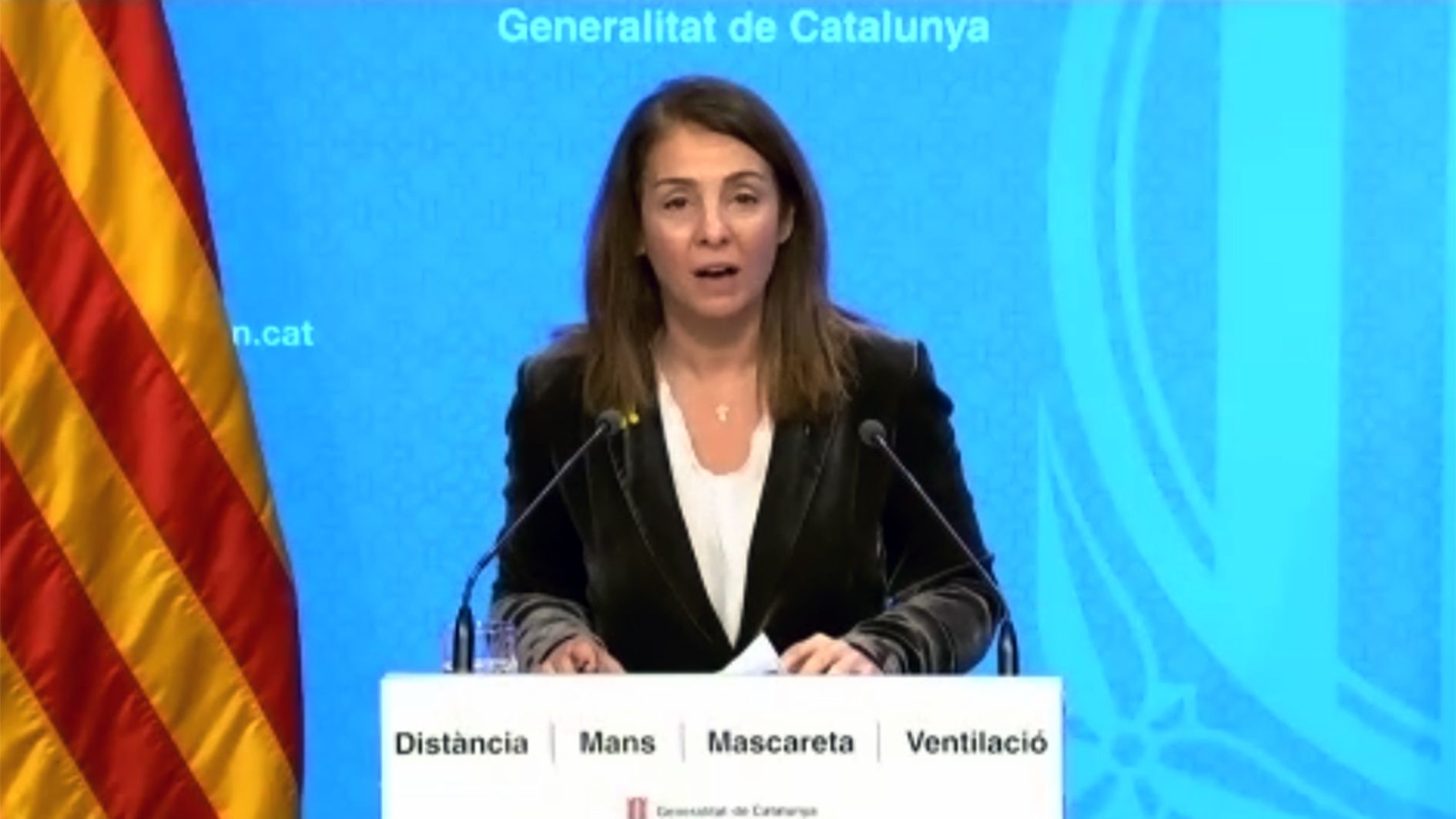 La consellera Meritxell Budó durant la compareixença.