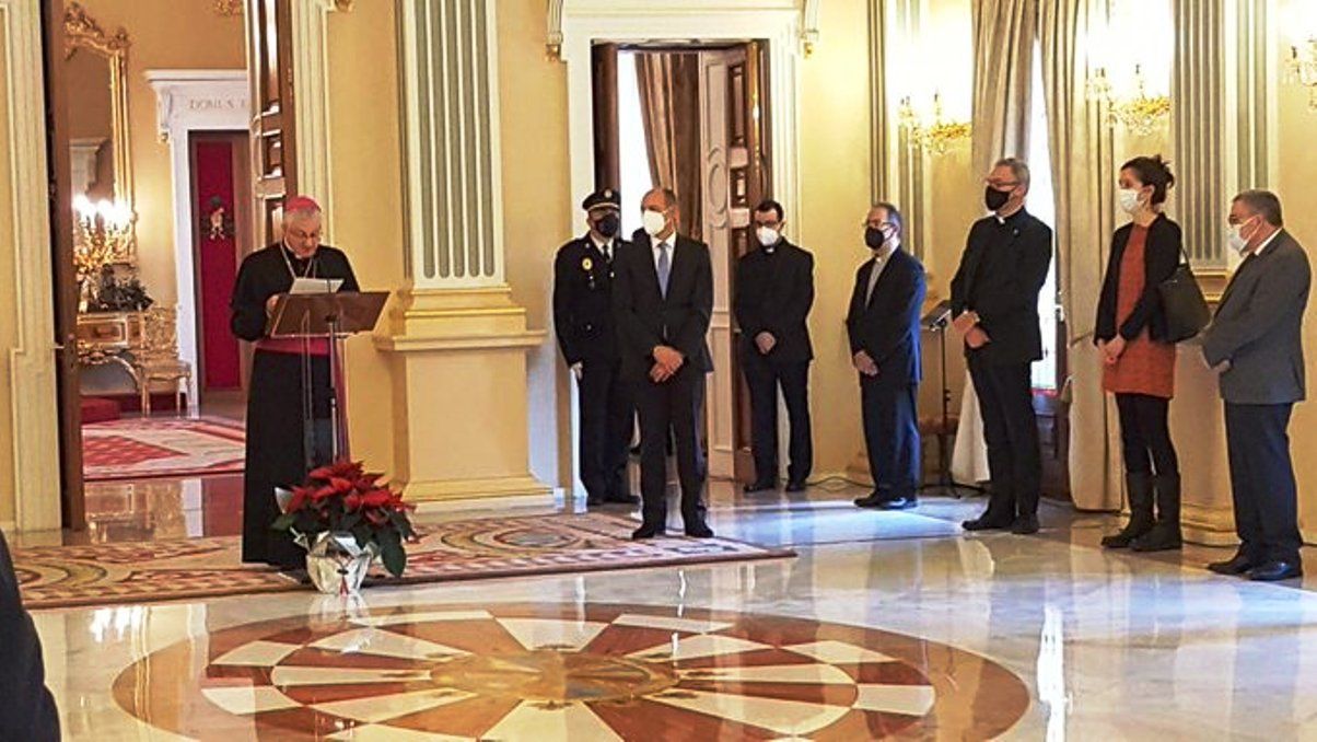 El Copríncep Episcopal, Joan-Enric Vives durant el seu discurs.