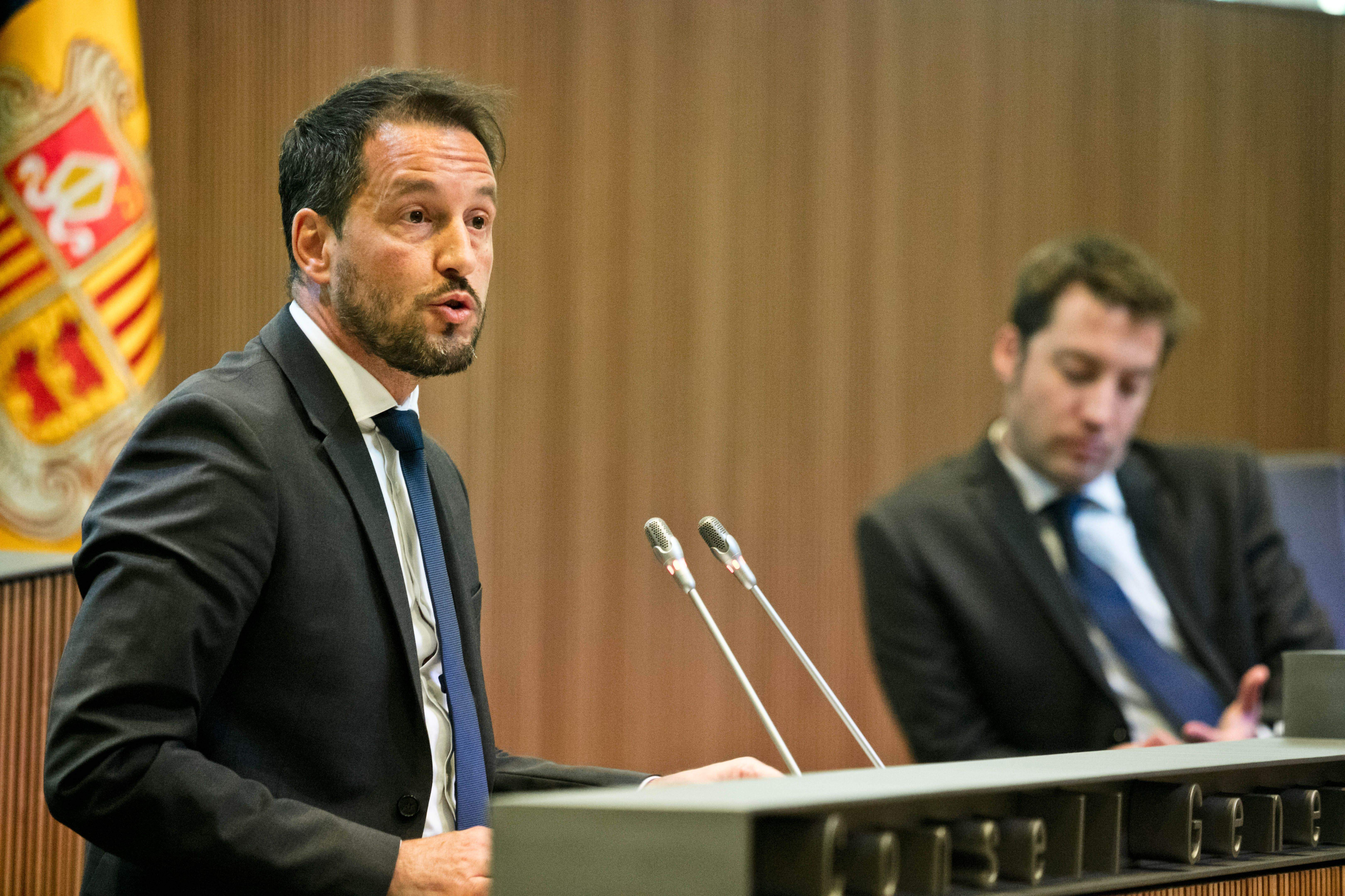 El president del grup parlamentari socialdemòcrata, Pere López, al Consell General