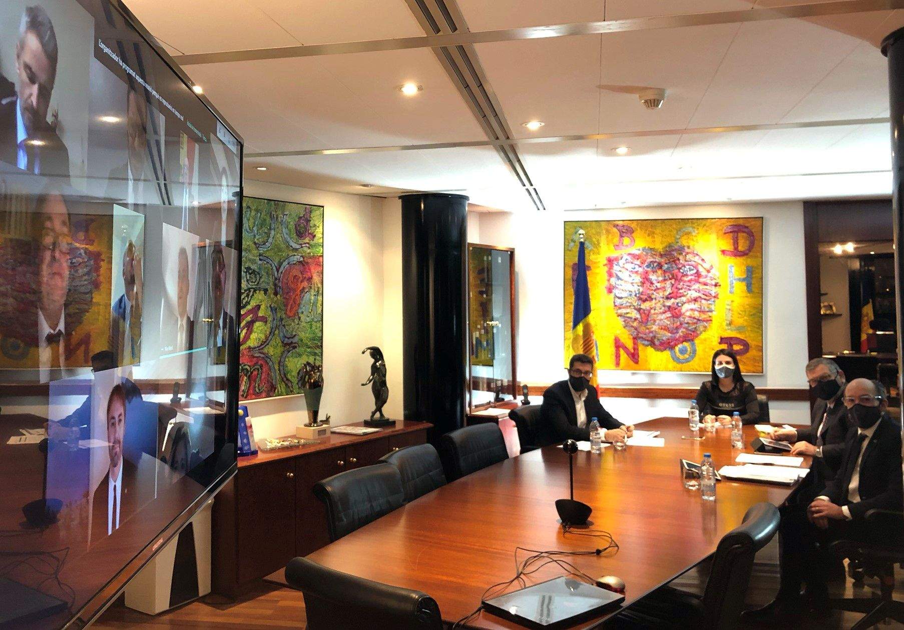 Un instant de la sessió de comú celebrada a Encamp, de forma telemàtica un cop més.