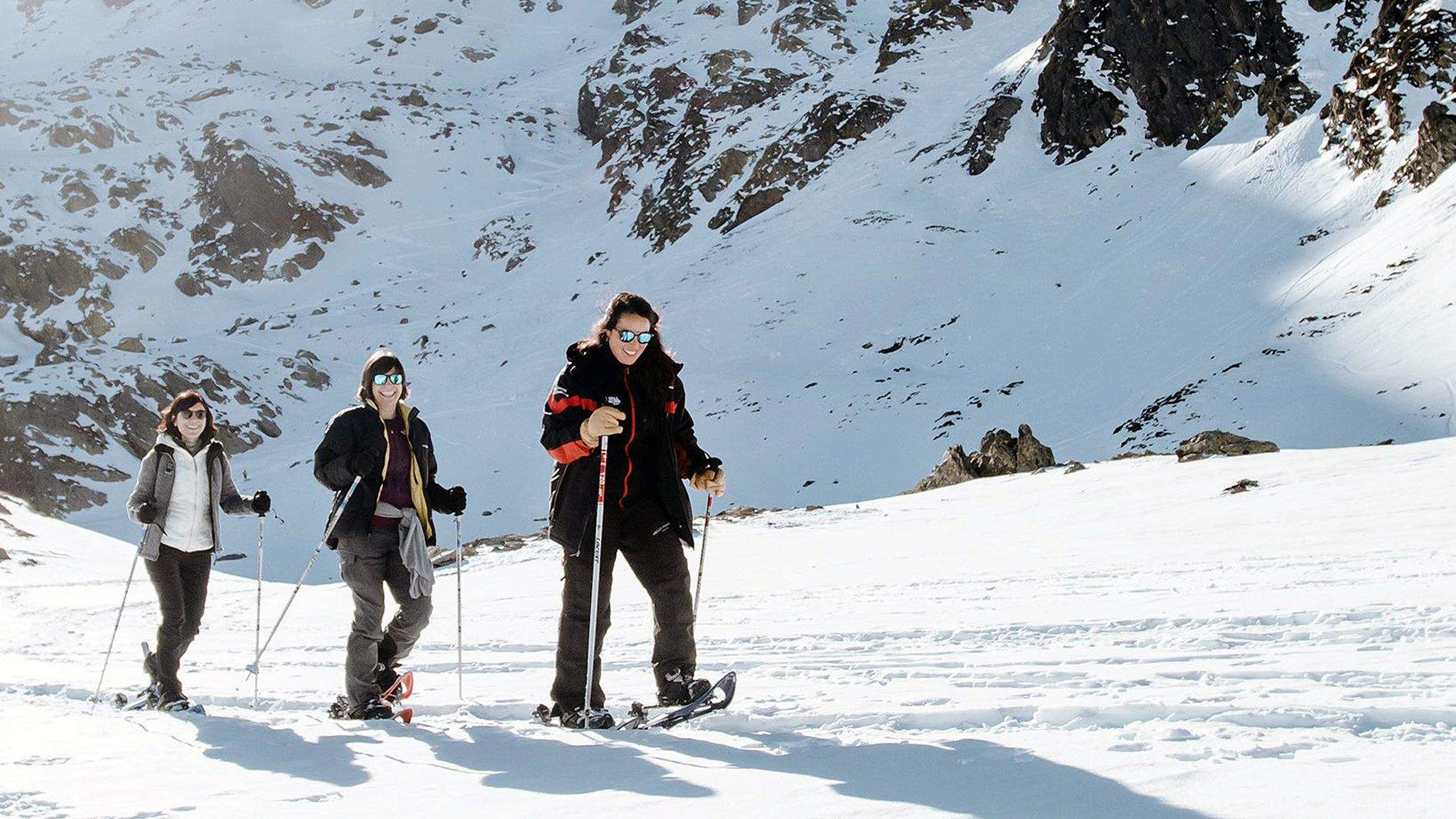 Practicants de raquetes a Arcalís.