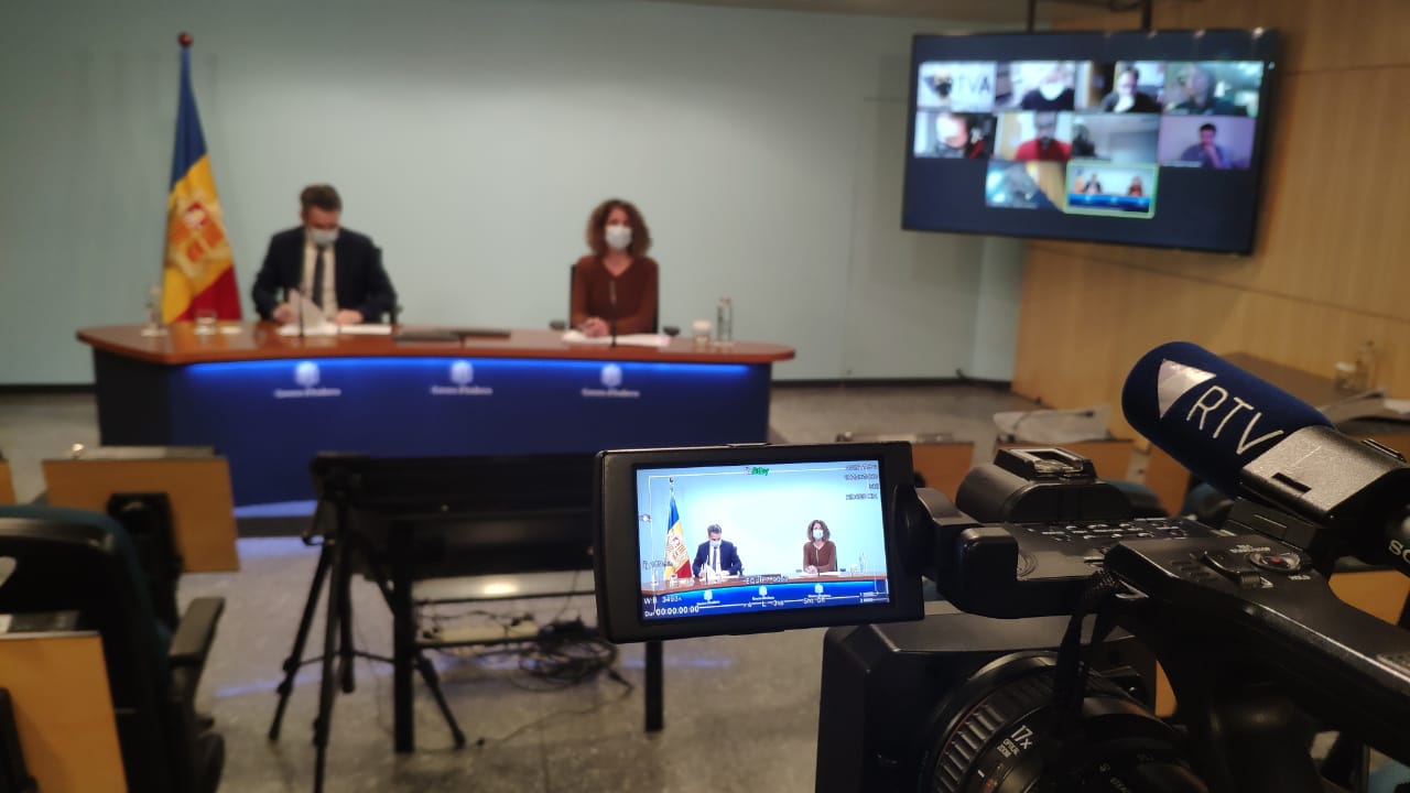 Eric Jover i Odile Sarroca durant la roda de premsa d'aquest dimecres.