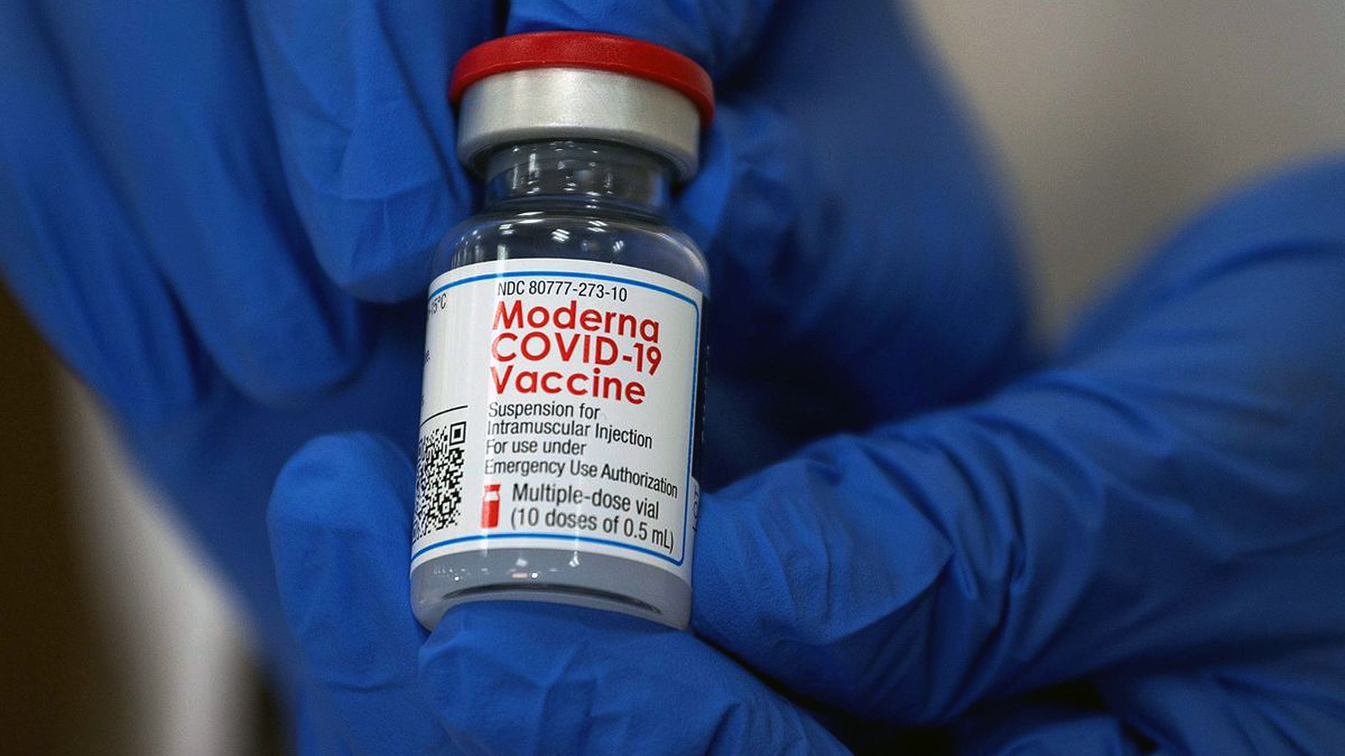 Una via del vaccí de Moderna.