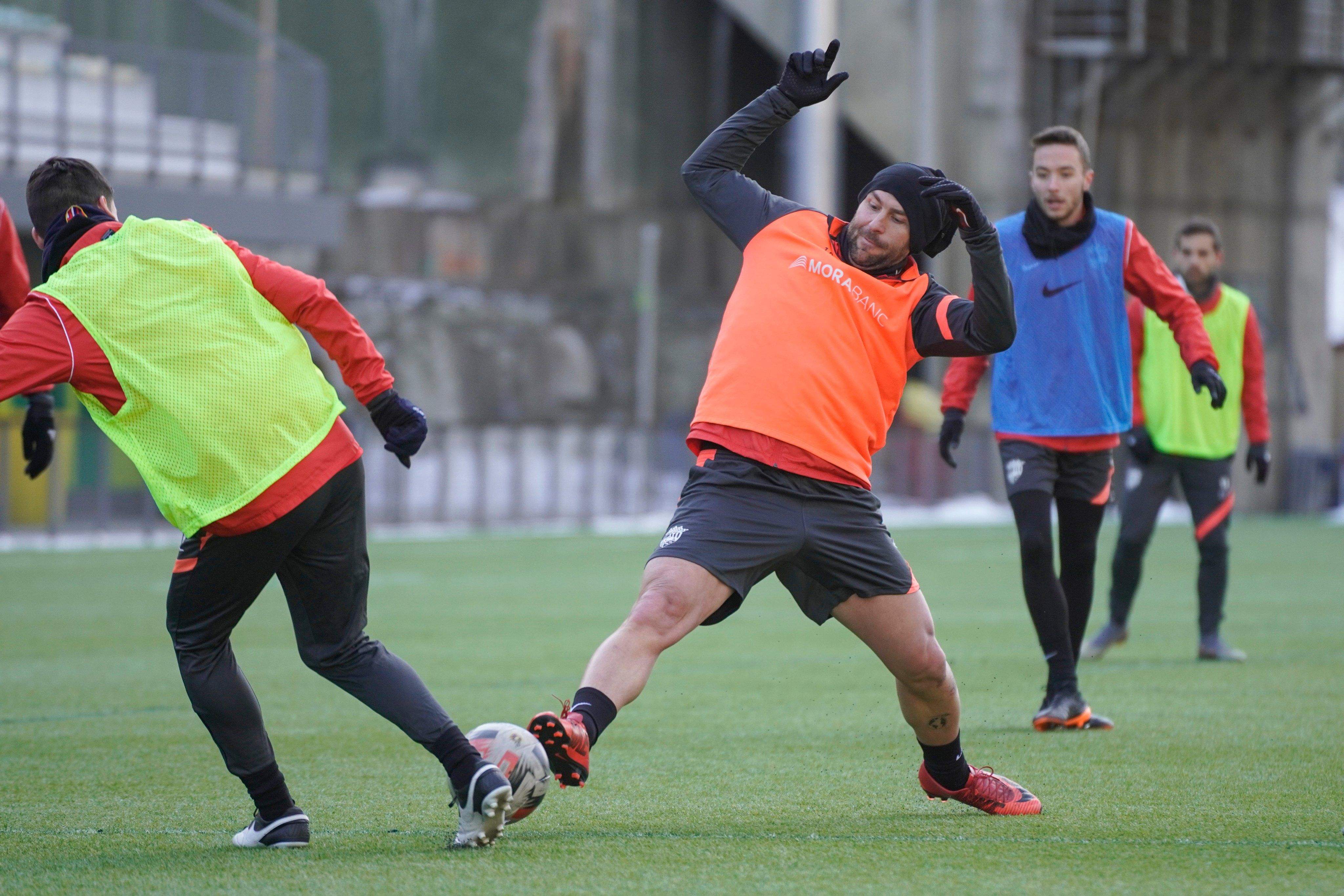 Un instant del darrer entrenament, celebrat aquest divendres.