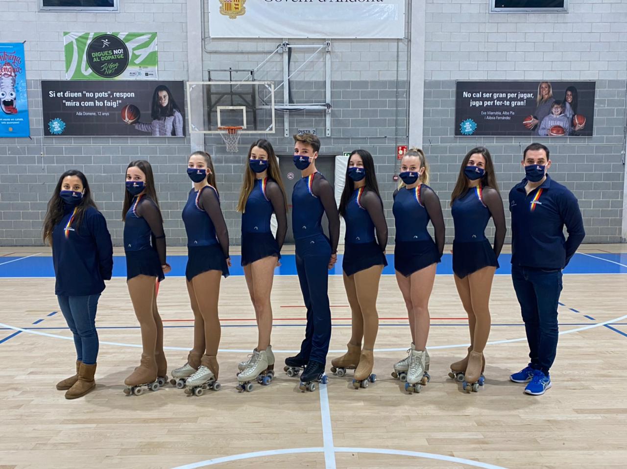 L'equip de patinadors andorrans.