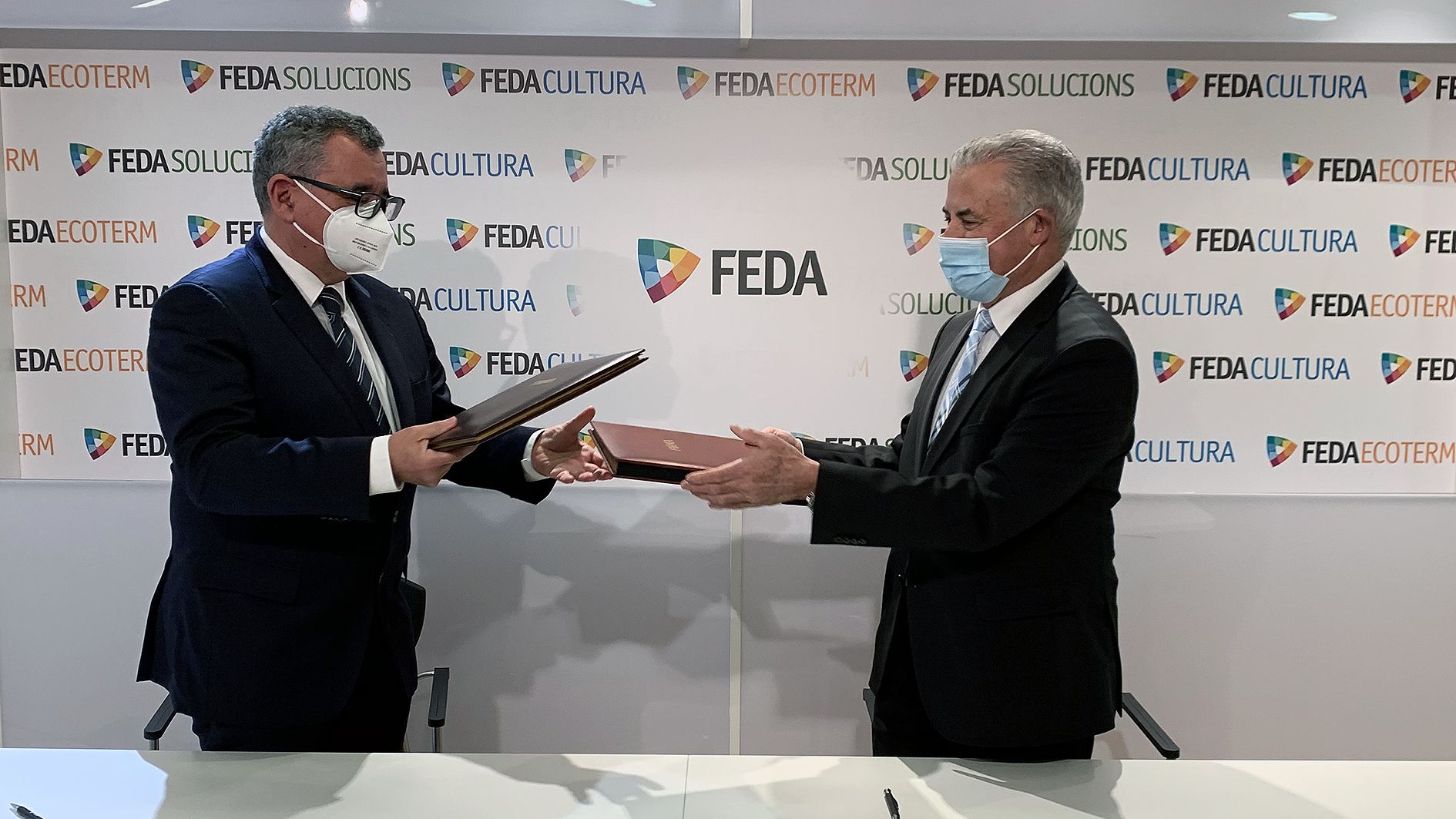 El director general de FEDA, Albert Moles, i el president de la FACIP, Josep Maria Cabanes.