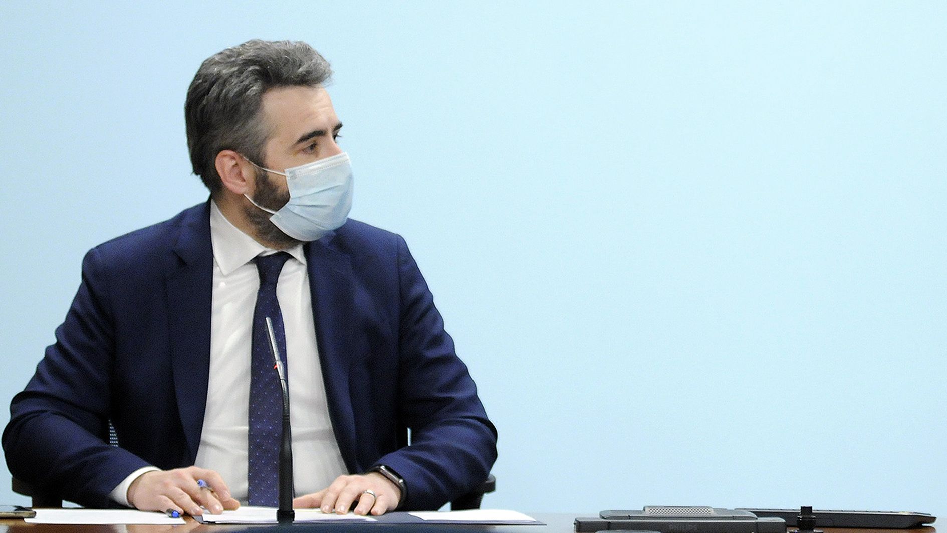 El ministre Eric Jover duran la compareixença d'aquest dimecres.