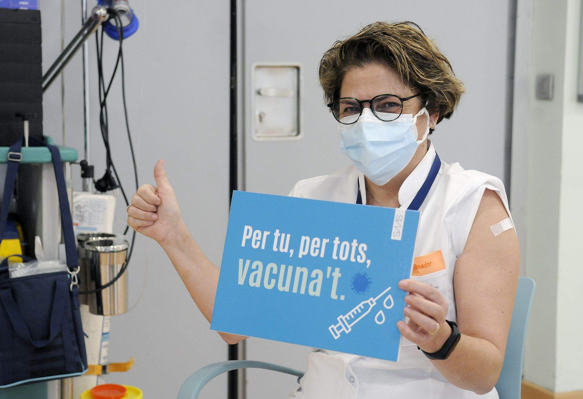 El cartell que promociona la vacunació entre aquells que s'inoculen.