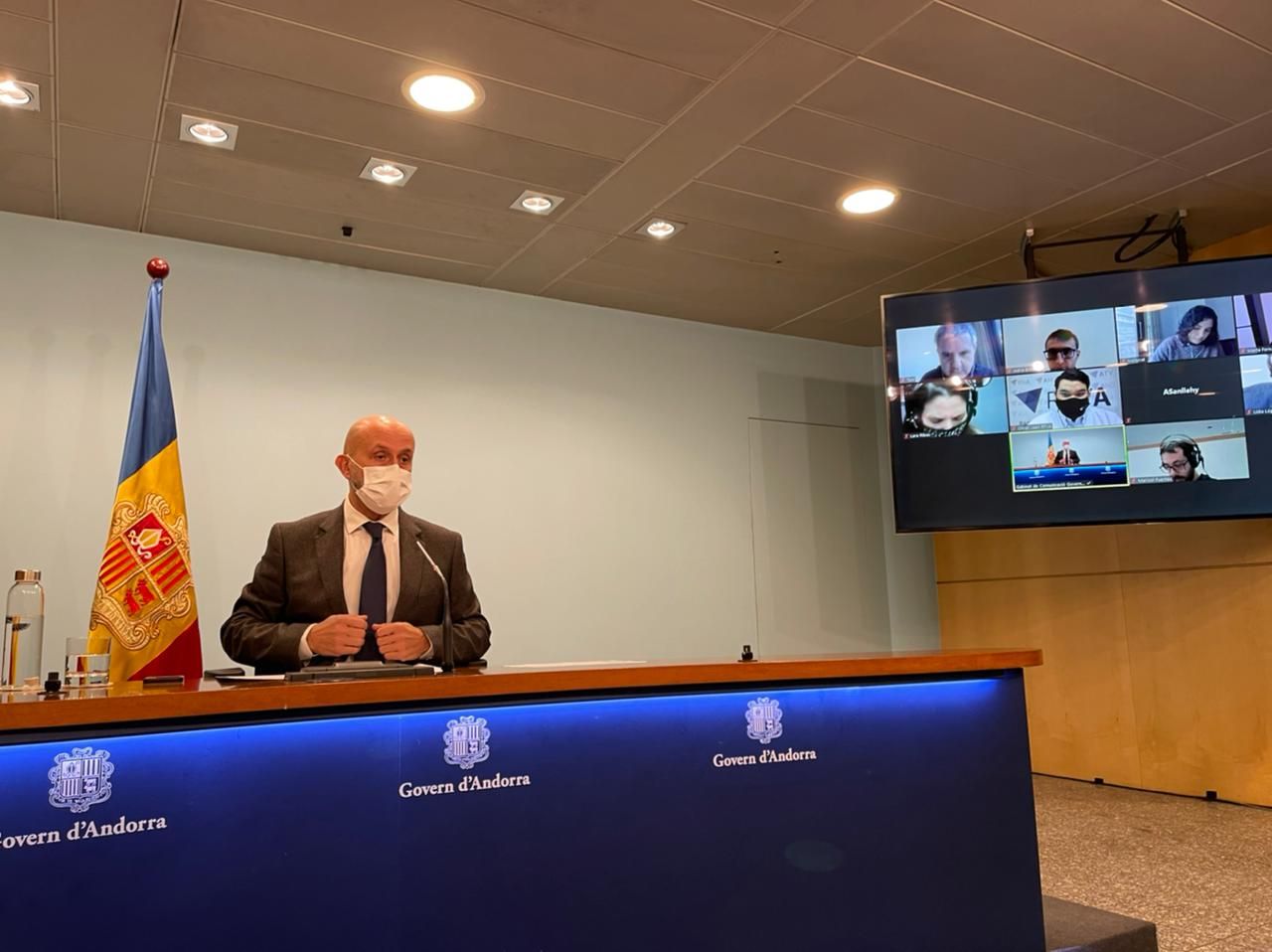 El ministre de Salut, Joan Martínez Benazet, durant la compareixença d'aquest dilluns.