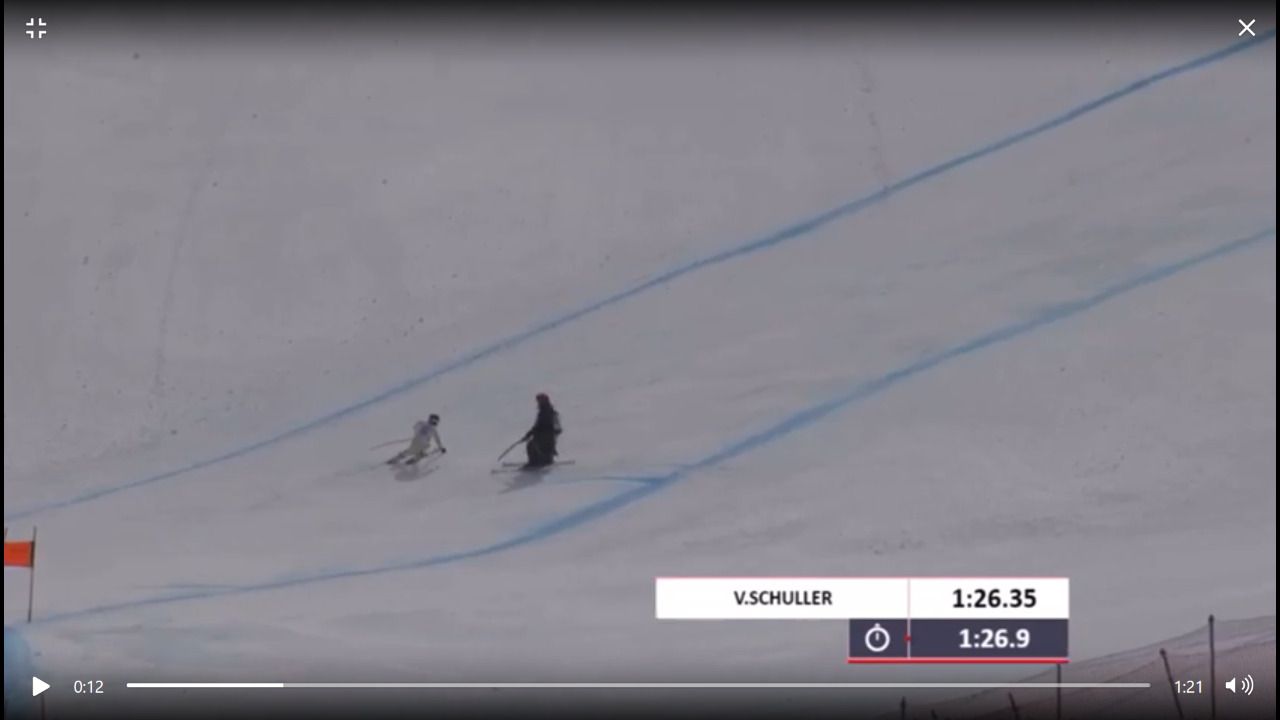 Verdú s'ha trobat amb una persona al mig de la pista durant el descens.