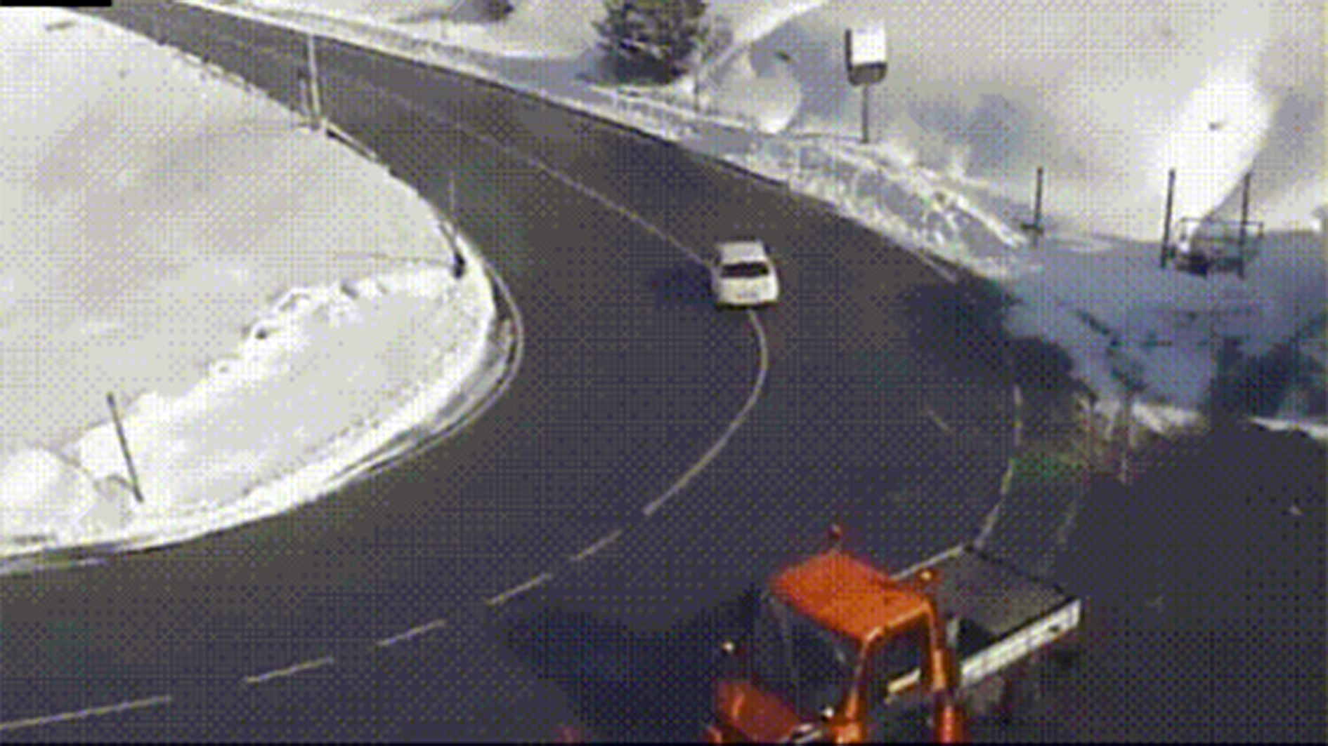 Carretera del port d'Envalira aquest migdia.