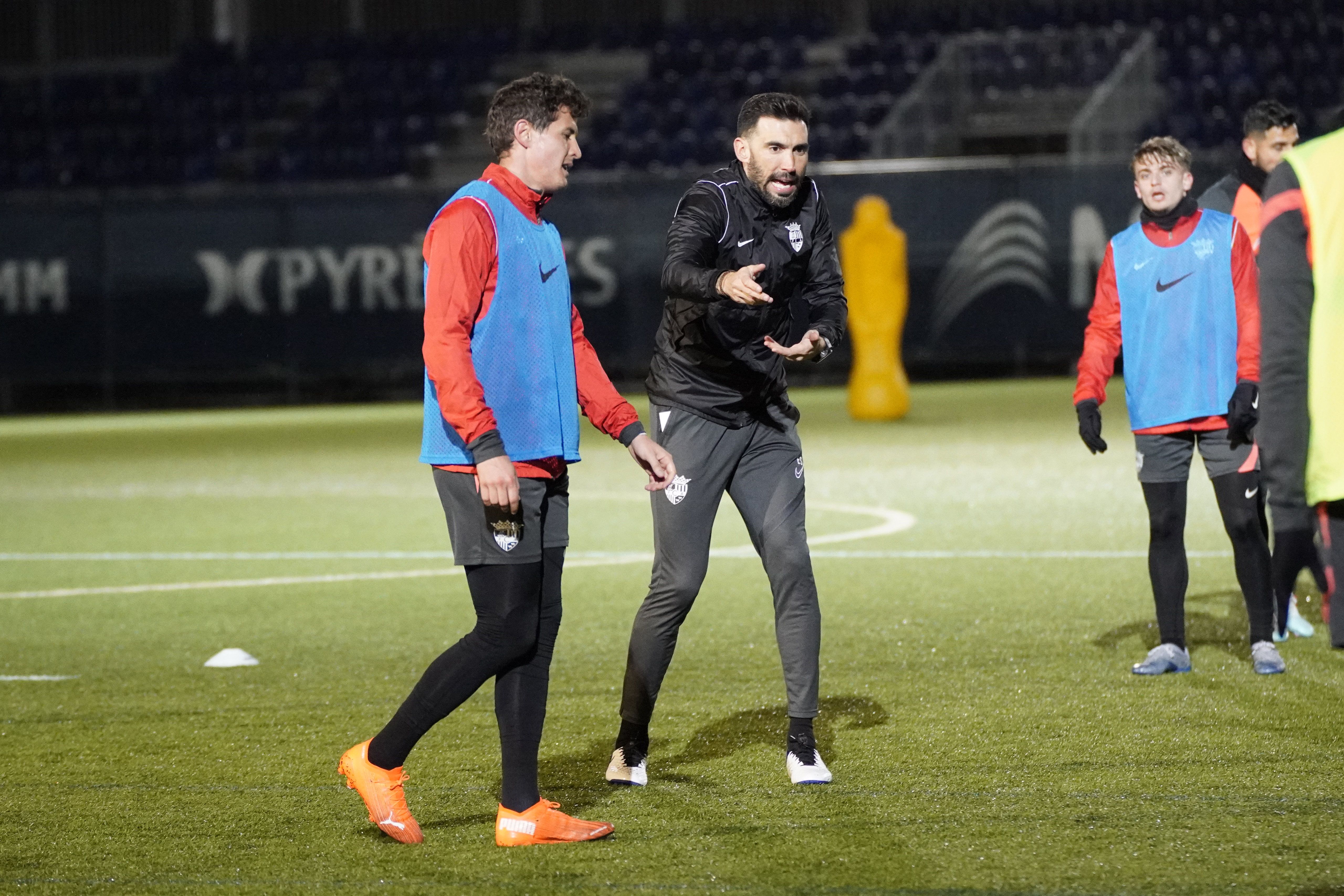 Sarabia, durant un dels darrers entrenaments fets per l'equip.
