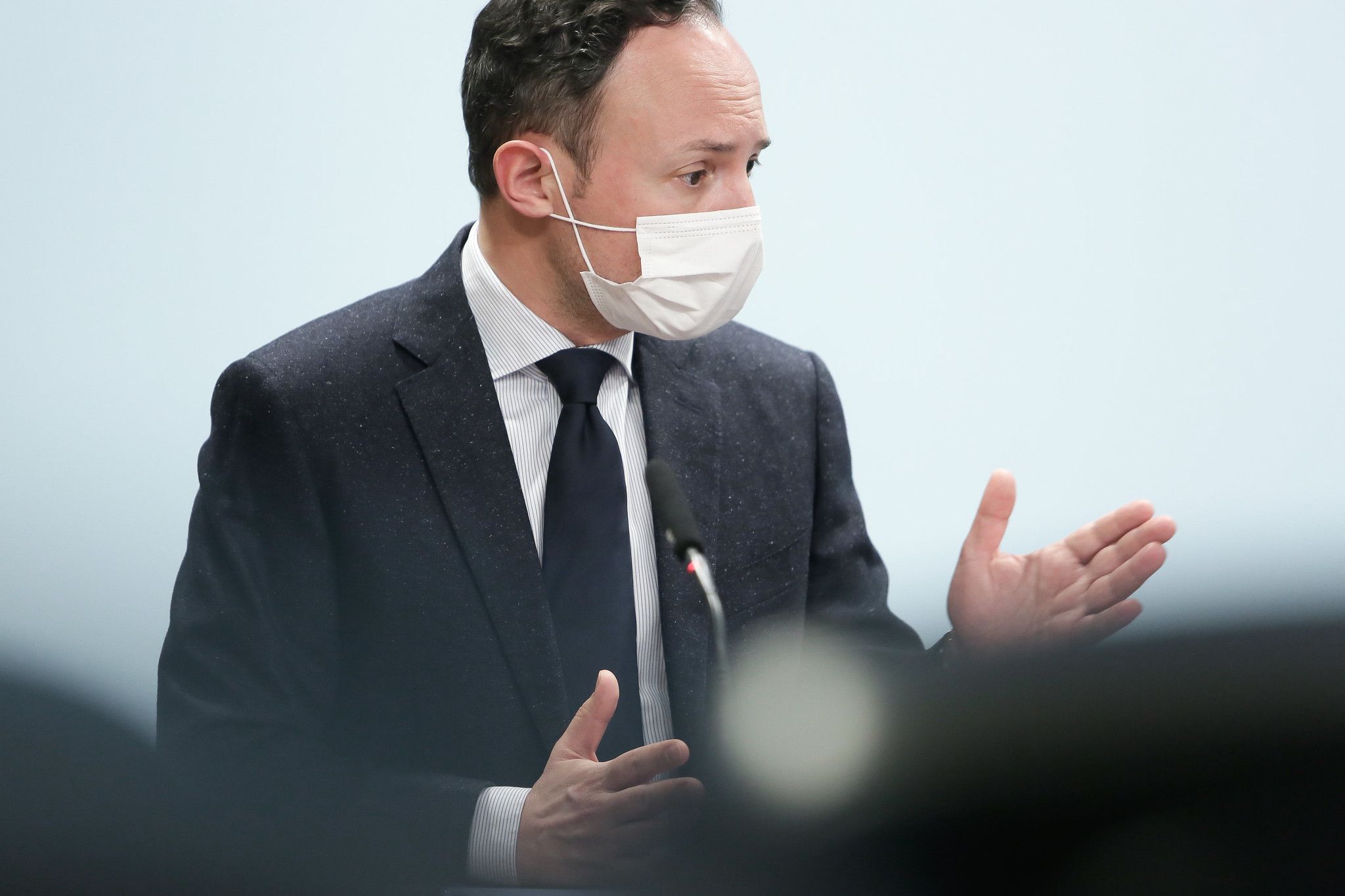 El cap de Govern Xavier Espot durant la seva intervenció.