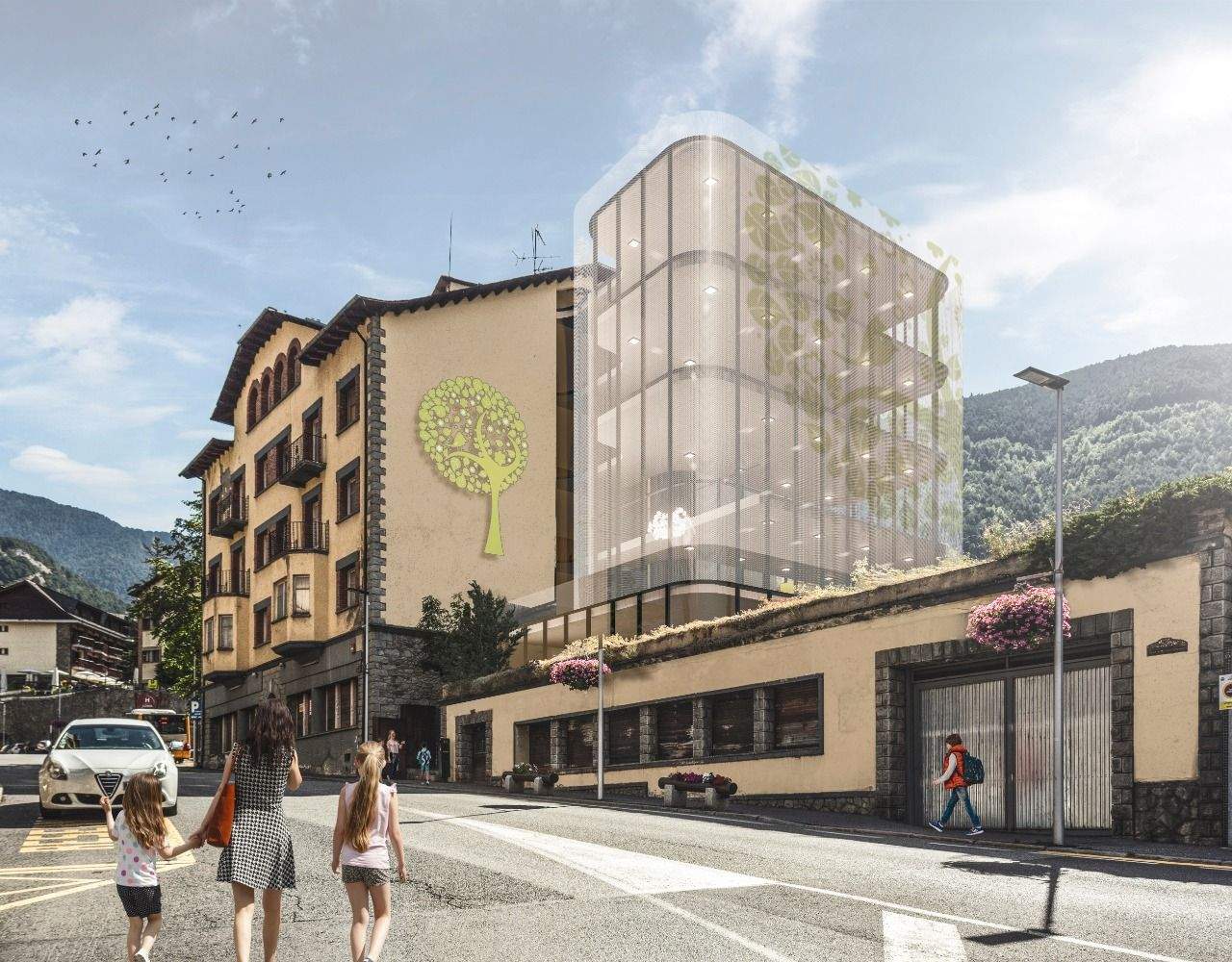 Aspecte exterior que tindria l'antic Hotel Casamanya una vegada ja remodelat.