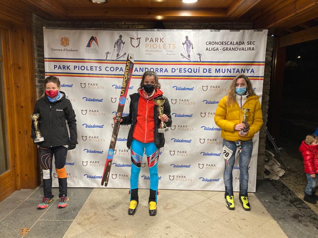 El podi en categoria masculina de la cronoescalada l'Àguila.