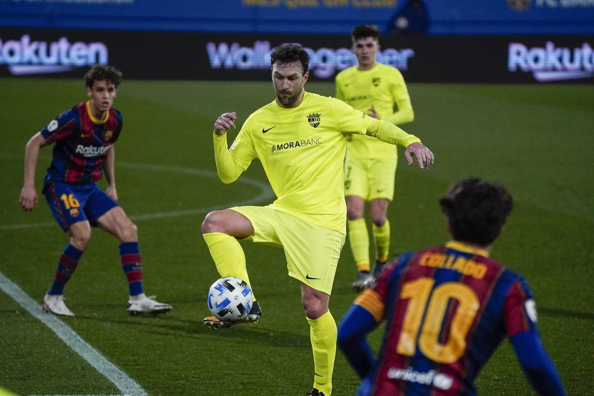 Casadesús, durant el partit al Johan Cruyff.