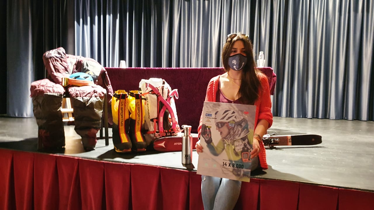 L'alpinista a l'acte de presentació d'aquest matí