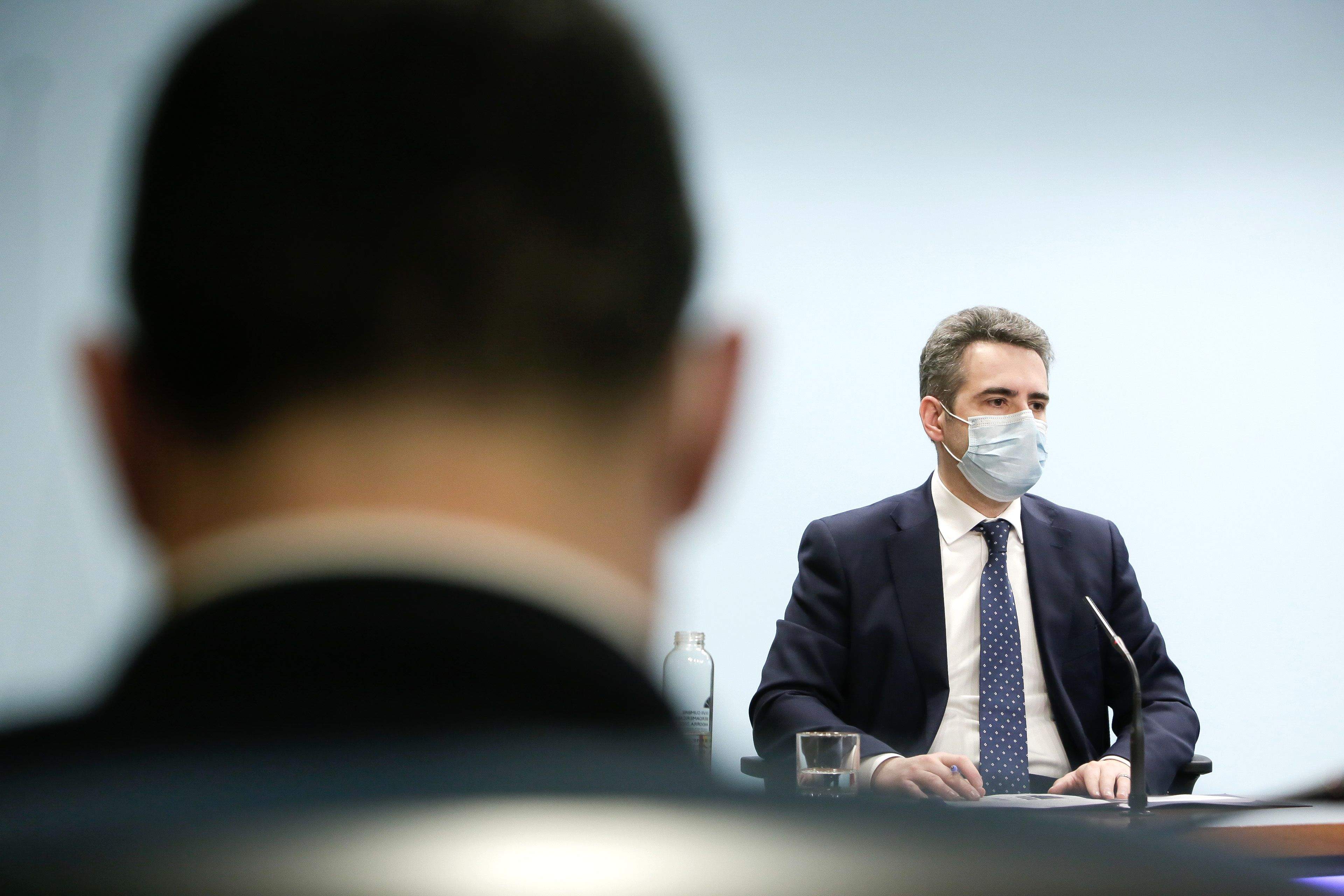 El ministre de Finances, Eric Jover, durant la compareixença d'aquest dimecres.