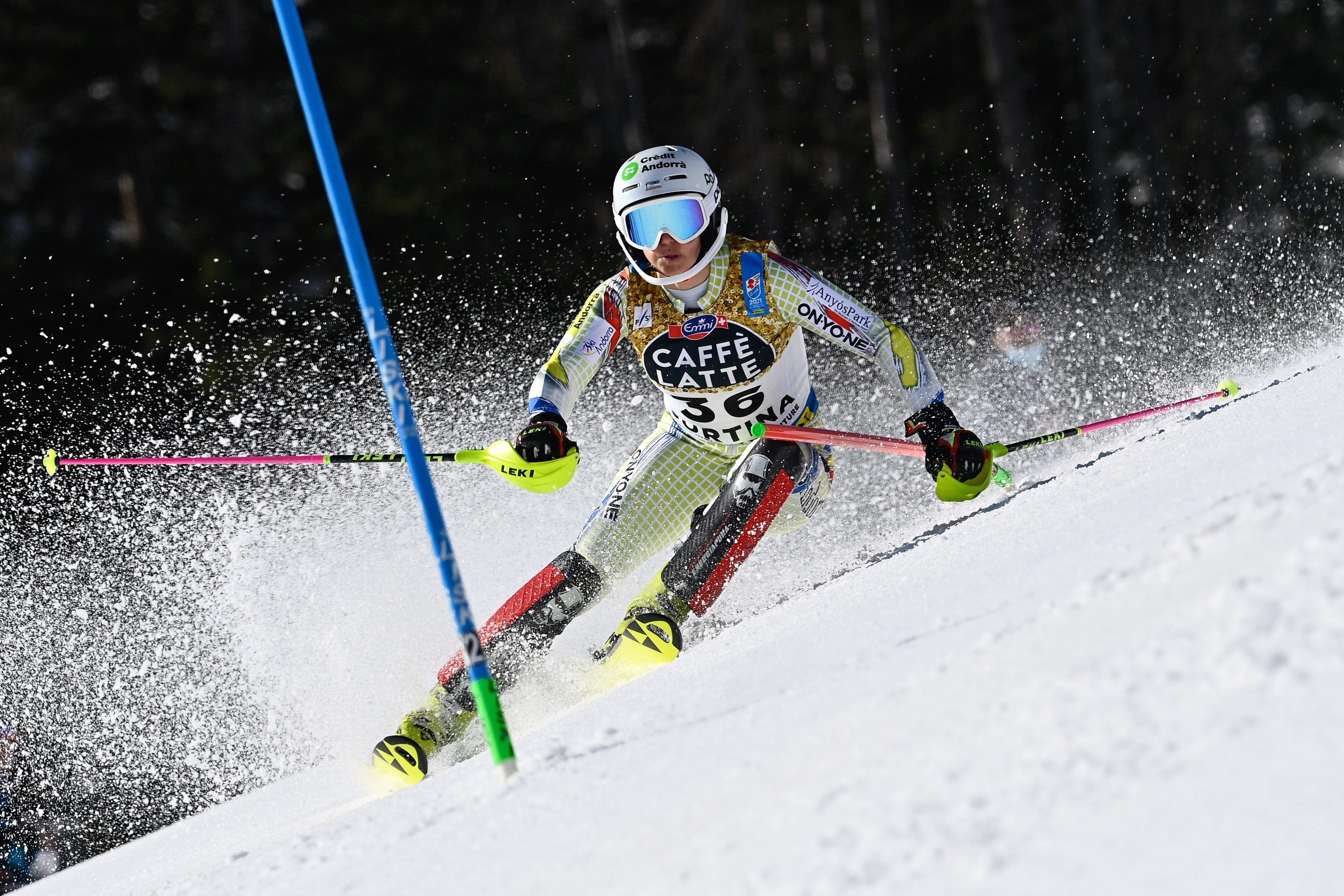 Mireia Gutiérrez durant la seva participació a Cortina d'Ampezzo.