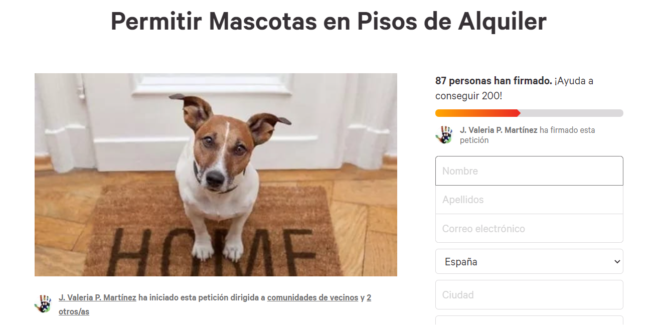 La campanya en línia que s'ha iniciat a change.org