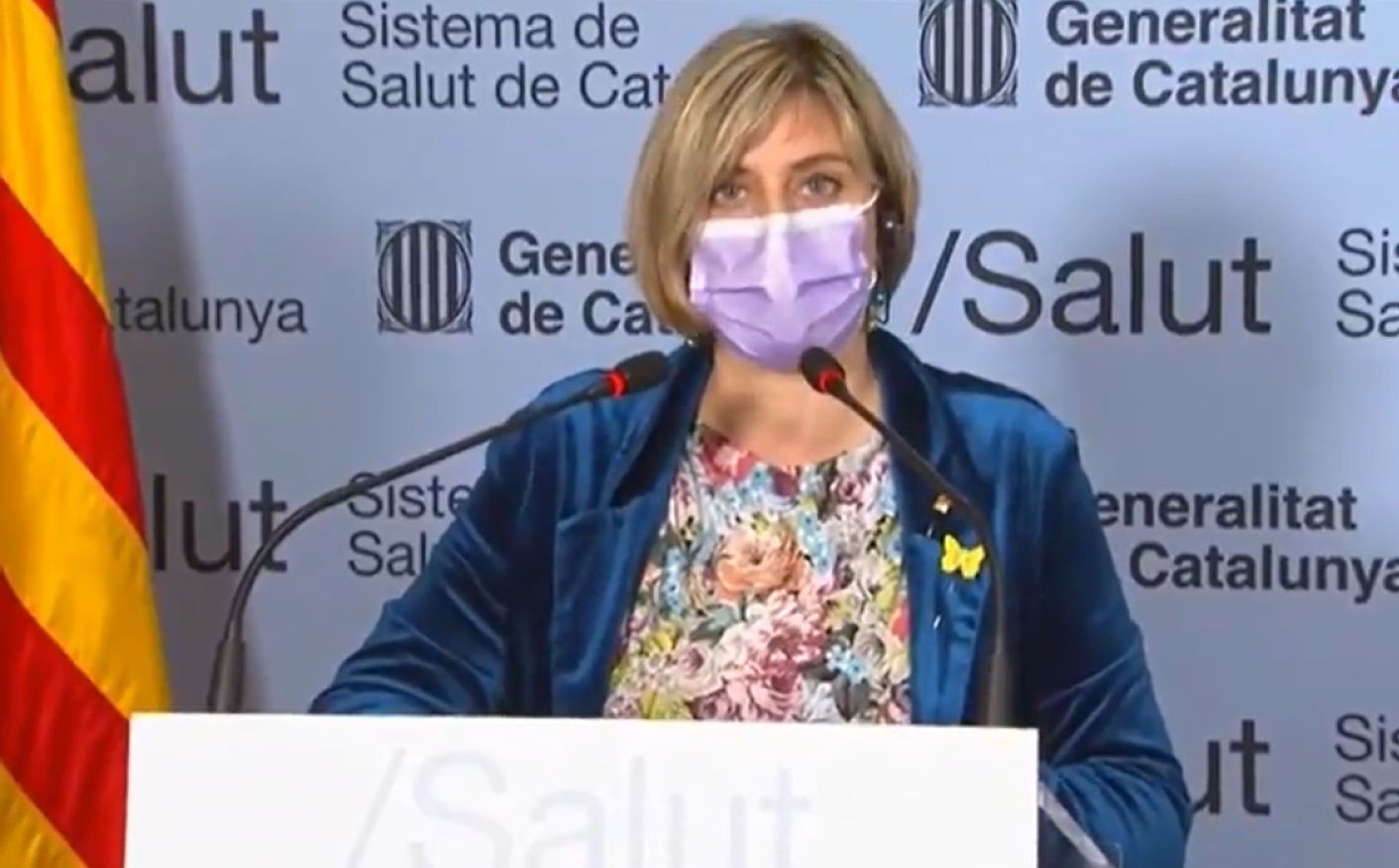 La consellera de Salut, Alba Vergés, durant la roda de premsa.