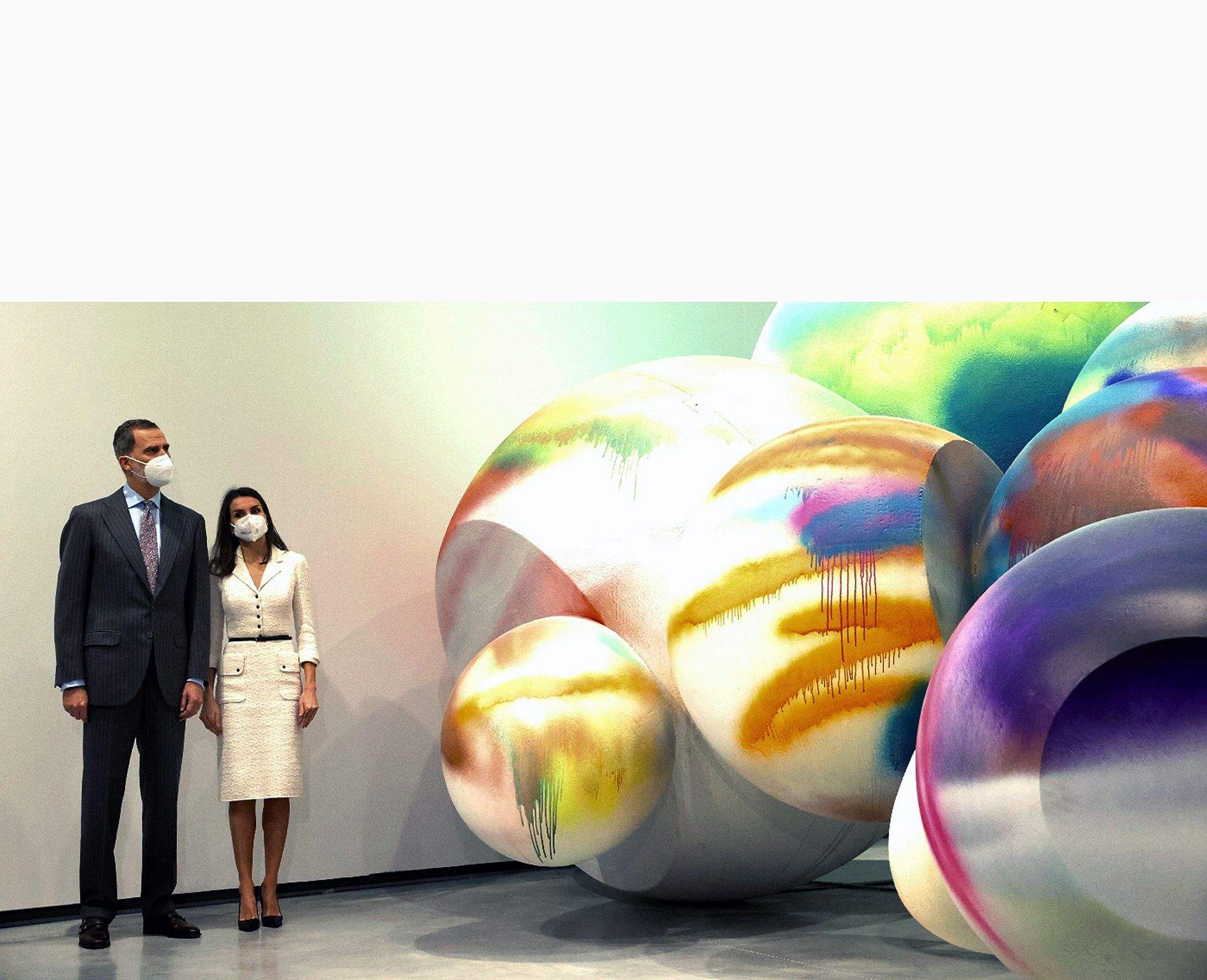 Els monarques espanyols, Felip i Letizia, en la visita d'una exposició fa pocs dies.