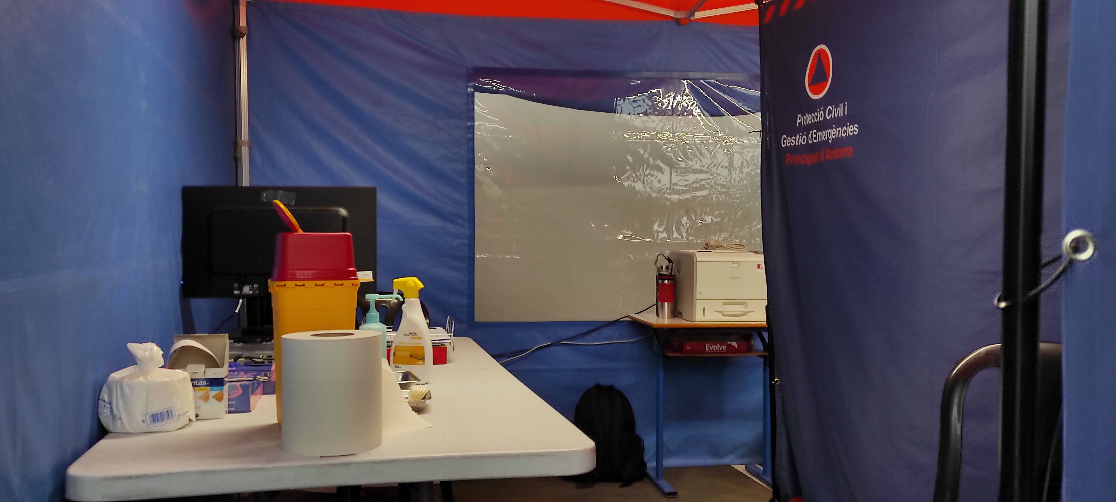 Un dels box on s'administra la vacuna. Un dels box on s'administra la vacuna.