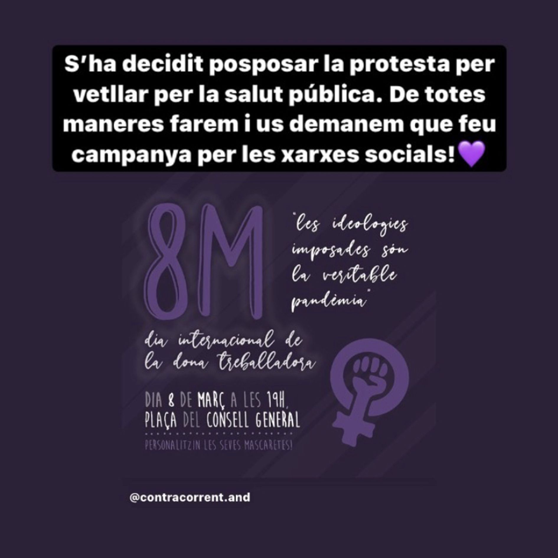 L'anunci de Contracorrent a través de les xarxes.