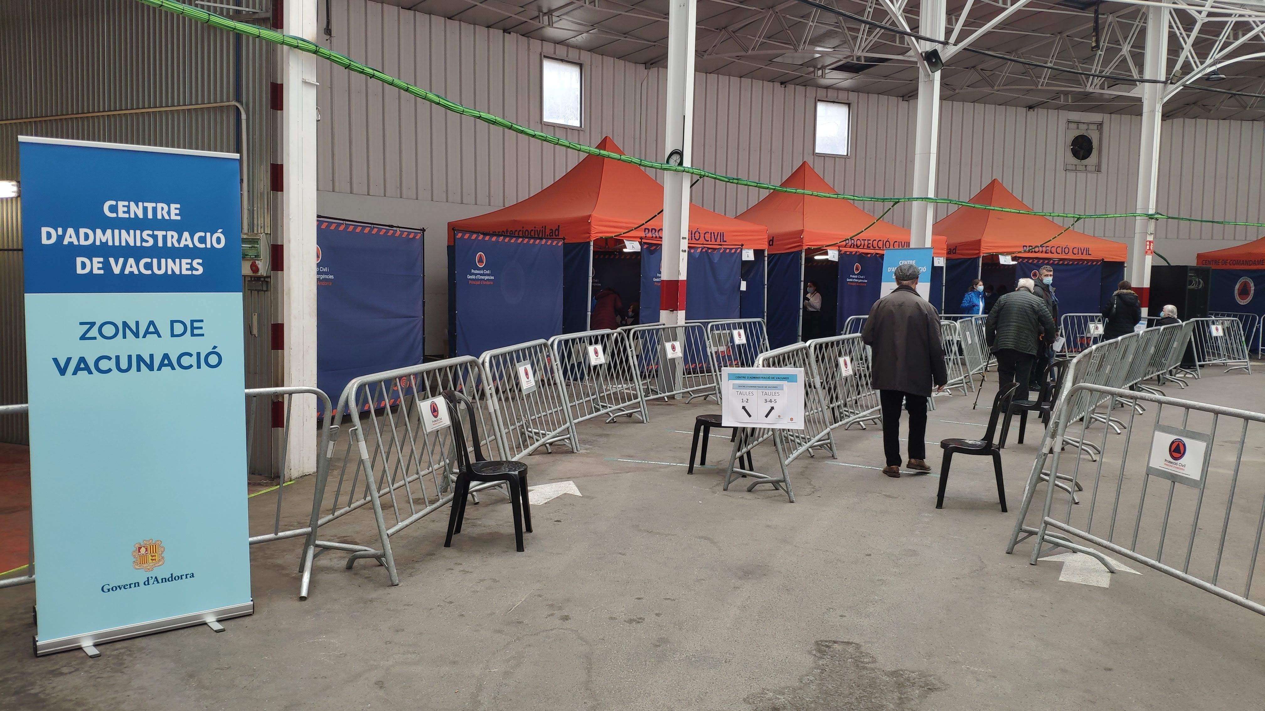 Centre d'administració de vacunes a Andorra la Vella.