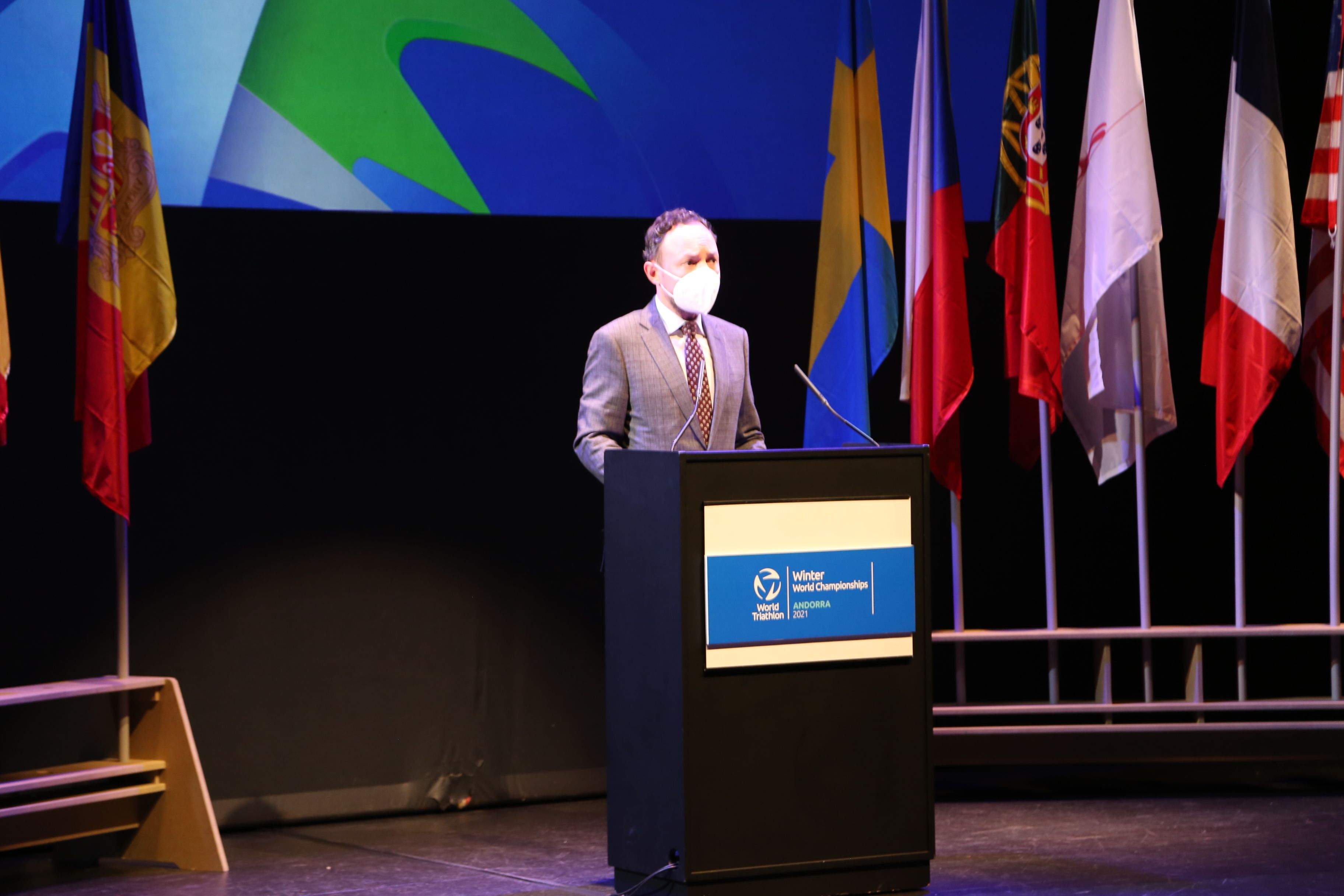 El cap de Govern Xavier Espot durant la seva intervenció.