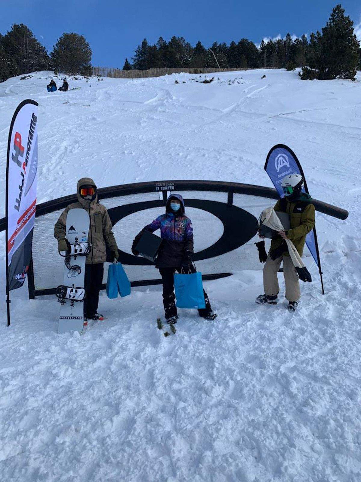 Els guanyadors dels Nacionals andorrans de 'freestyle'.