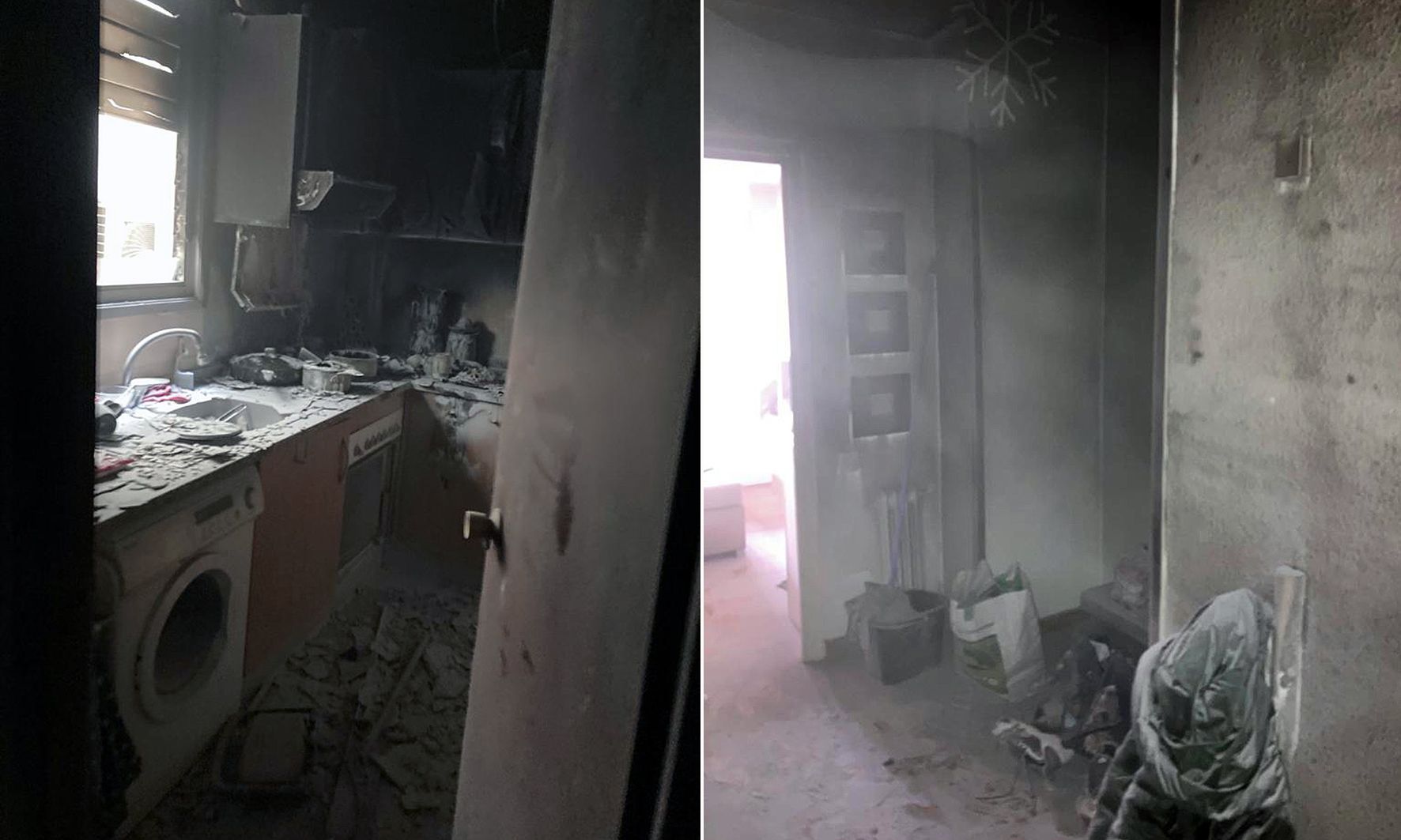 Dues de les estances del domicili afectat pel foc d'aquesta tarda a l'avinguda Carlemany.