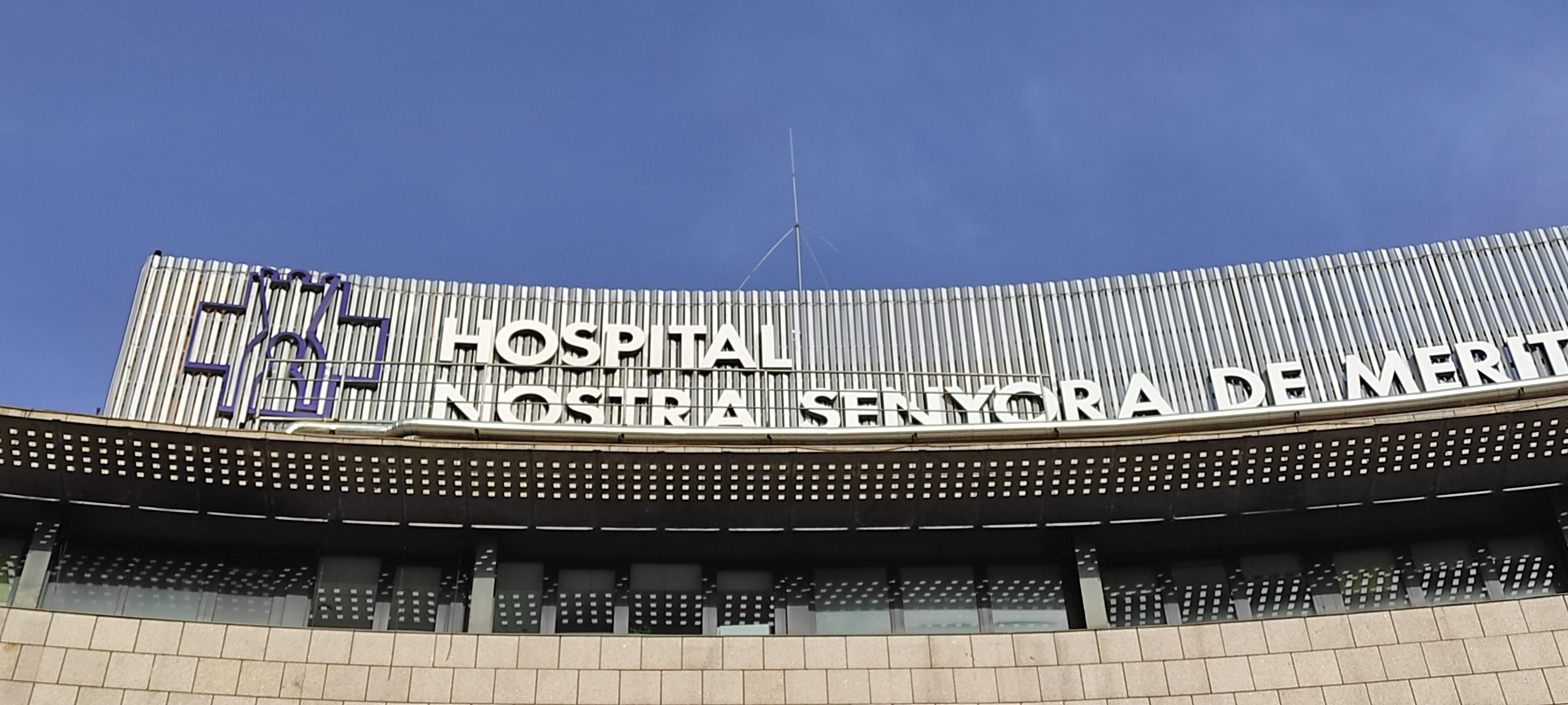 Cartell de l'hospital Nostra Senyora de Meritxell.