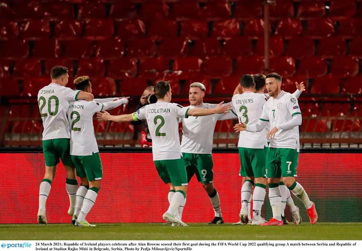 Els jugadors irlandesos celebren un dels gols aconseguits aquesta setmana contra Sèrbia.