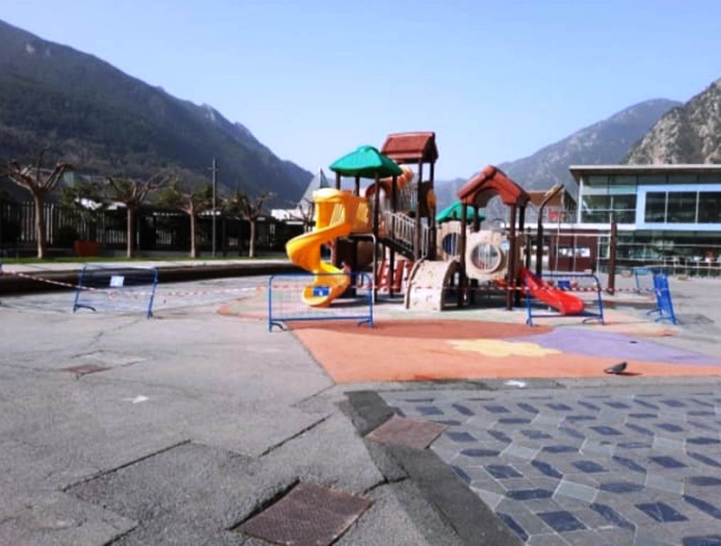 El parc infantil de la plaça del Poble aquest divendres.