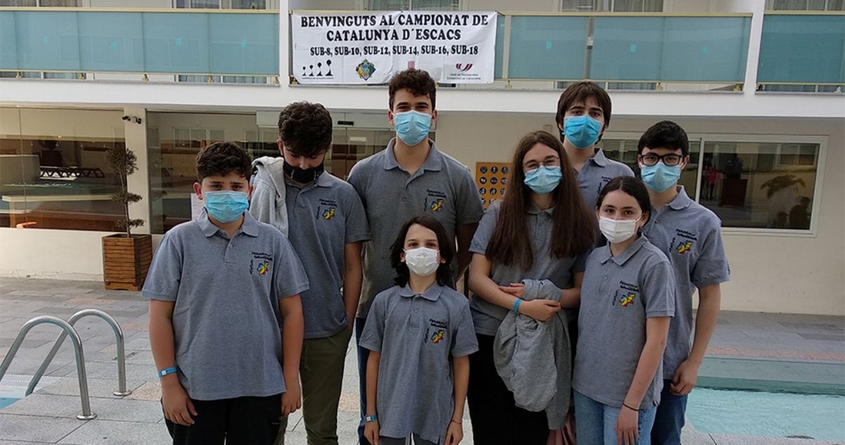 La delegació andorrana al campionat de Catalunya d'escacs.