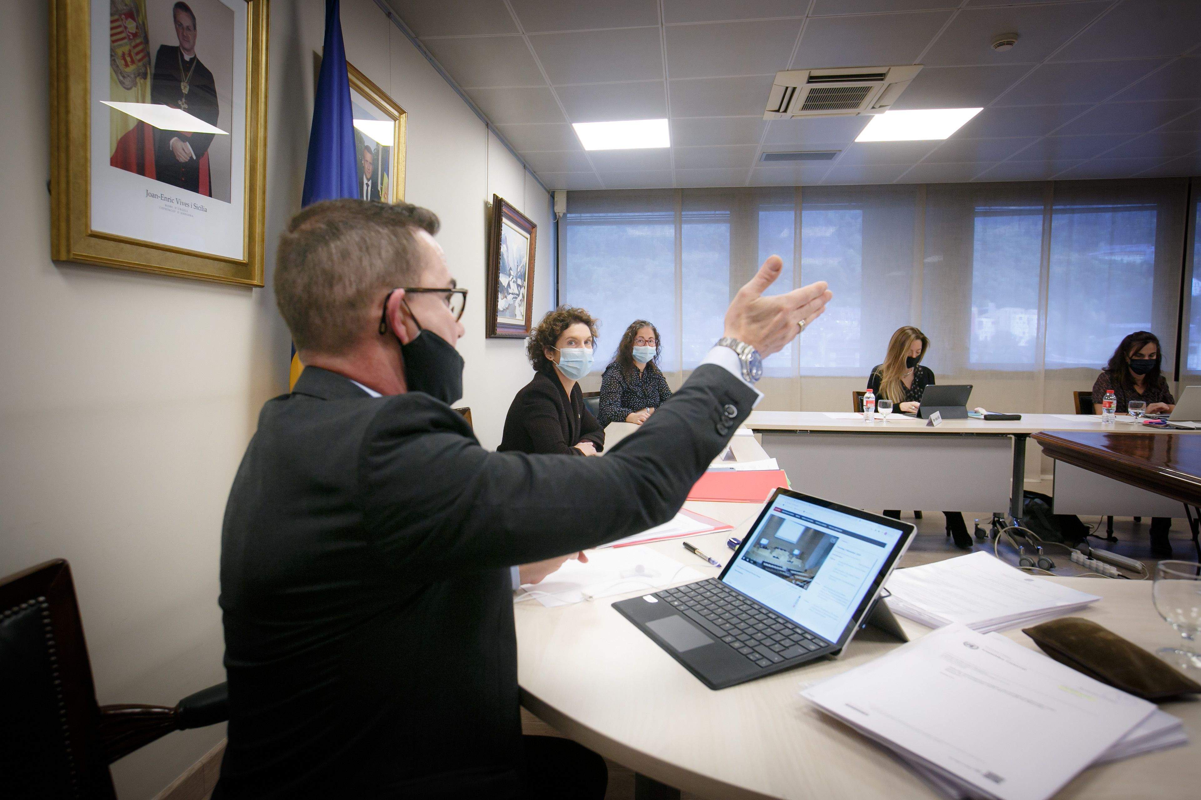 Un instant de la participació d'Andorra en la sessió d'avaluació de l'ONU.