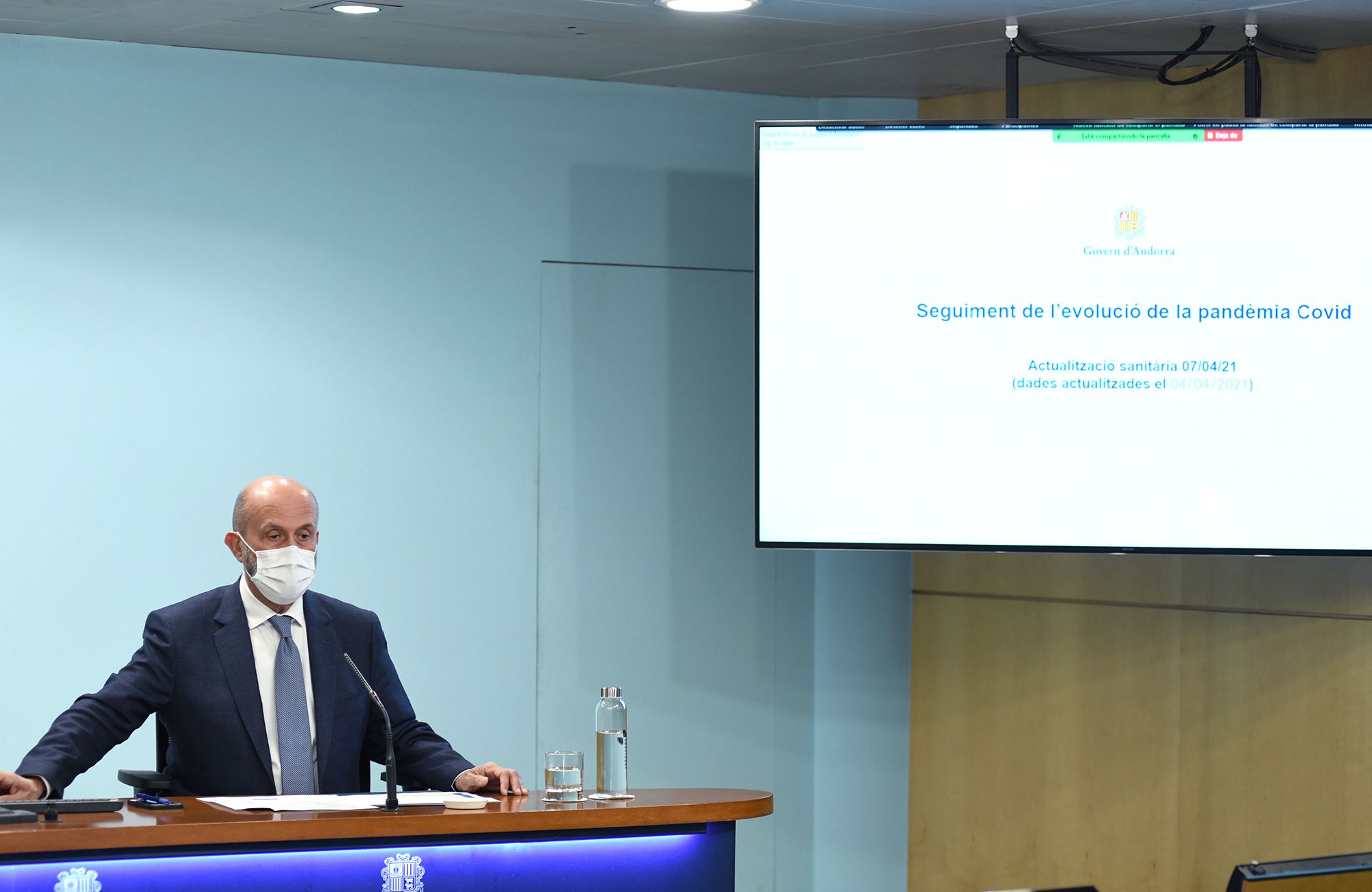 El ministre de Salut, Joan Martínez Benazet  durant la roda de premsa.