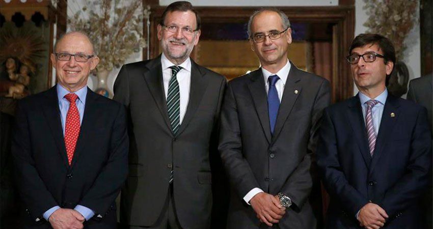 Rajoy i Cristóbal Montoro, amb Martí i Cinca.