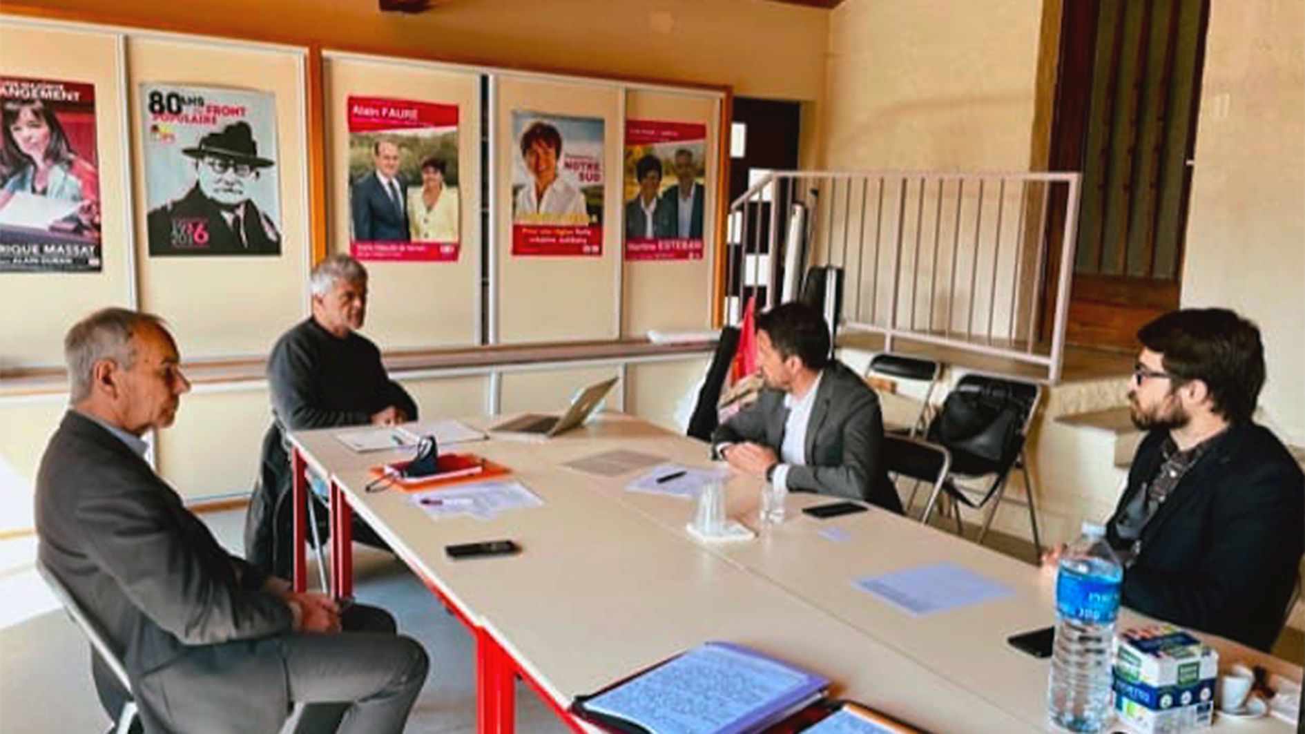 Trobada entre Michau, Bonrepaux, López i De Melo a Foix.