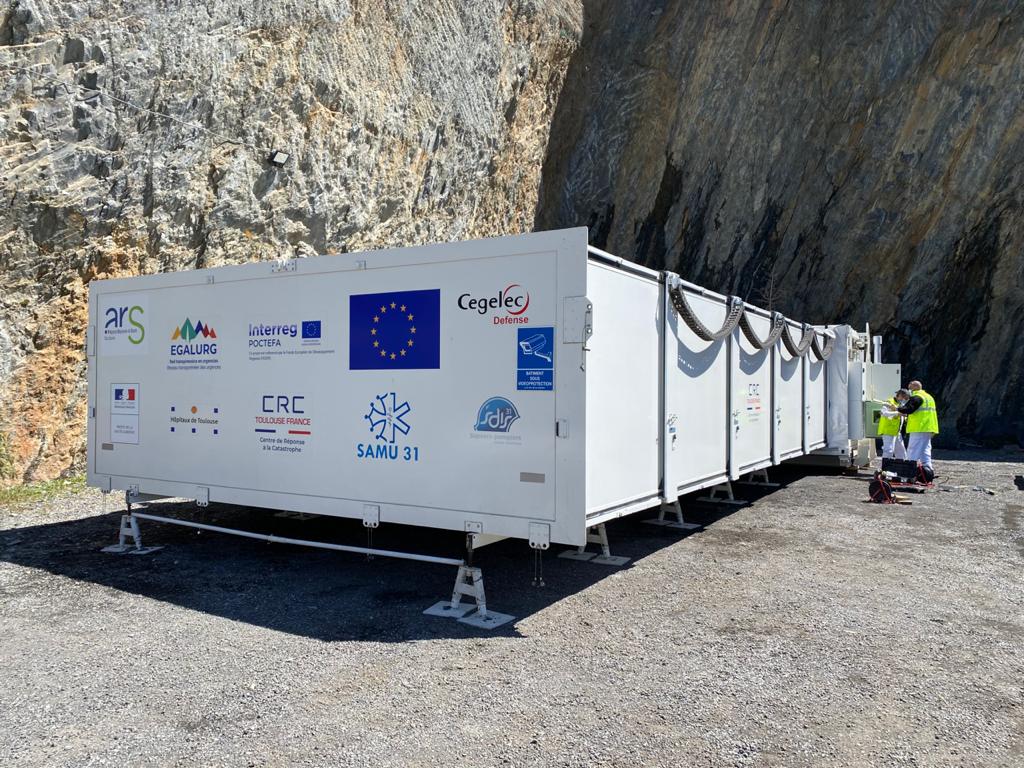 L'hospital mòbil muntat a Soldeu aquest migdia.