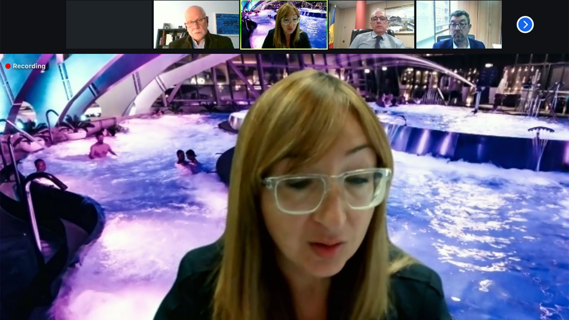 Intervenció de la responsable de màrqueting de Caldea, Toni Navarro, en la taula rodona-webinar de l'Skal Club.