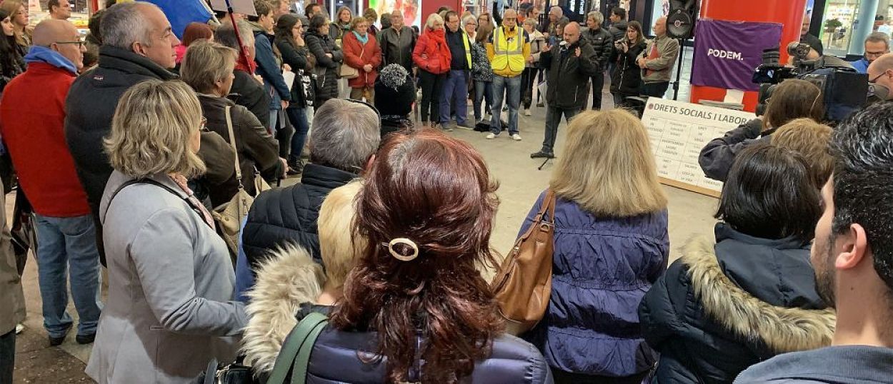 Un instant d'una concentració anterior per l'1 de maig.