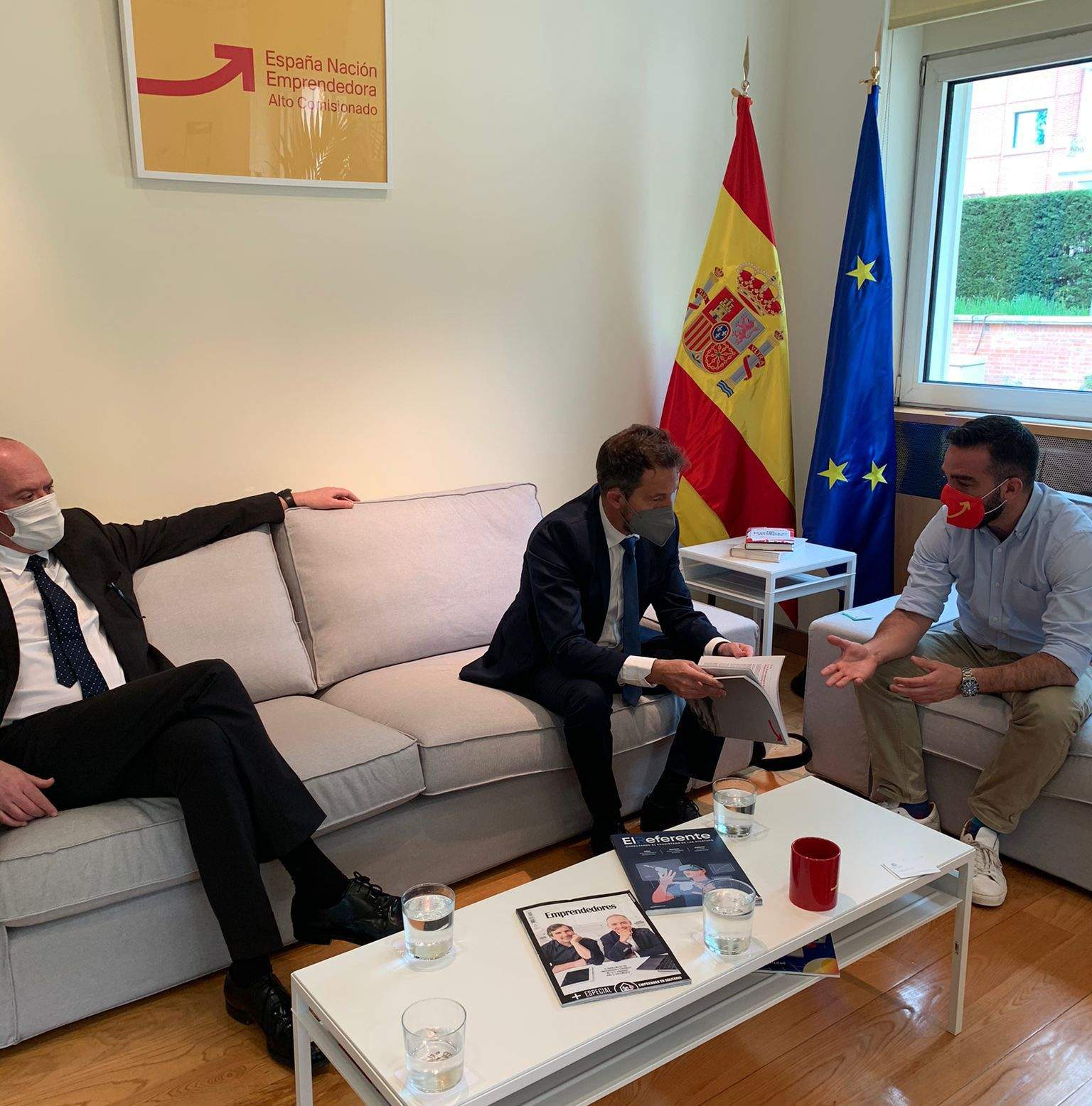 Miró, López i Polo, durant la reunió.