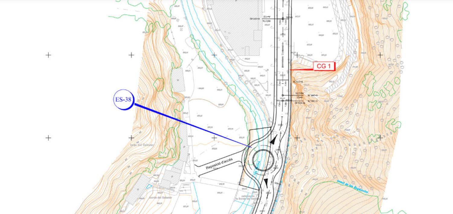 Situació al plànol d'on es construirà la futura rotonda.