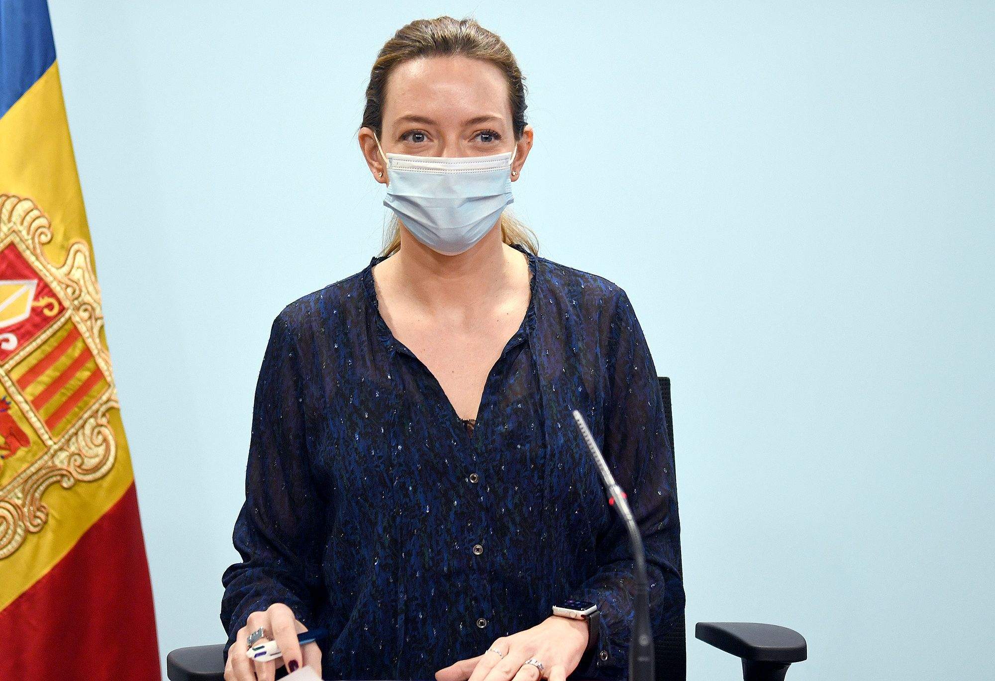 Helena Mas durant la compareixença d'aquest migdia.