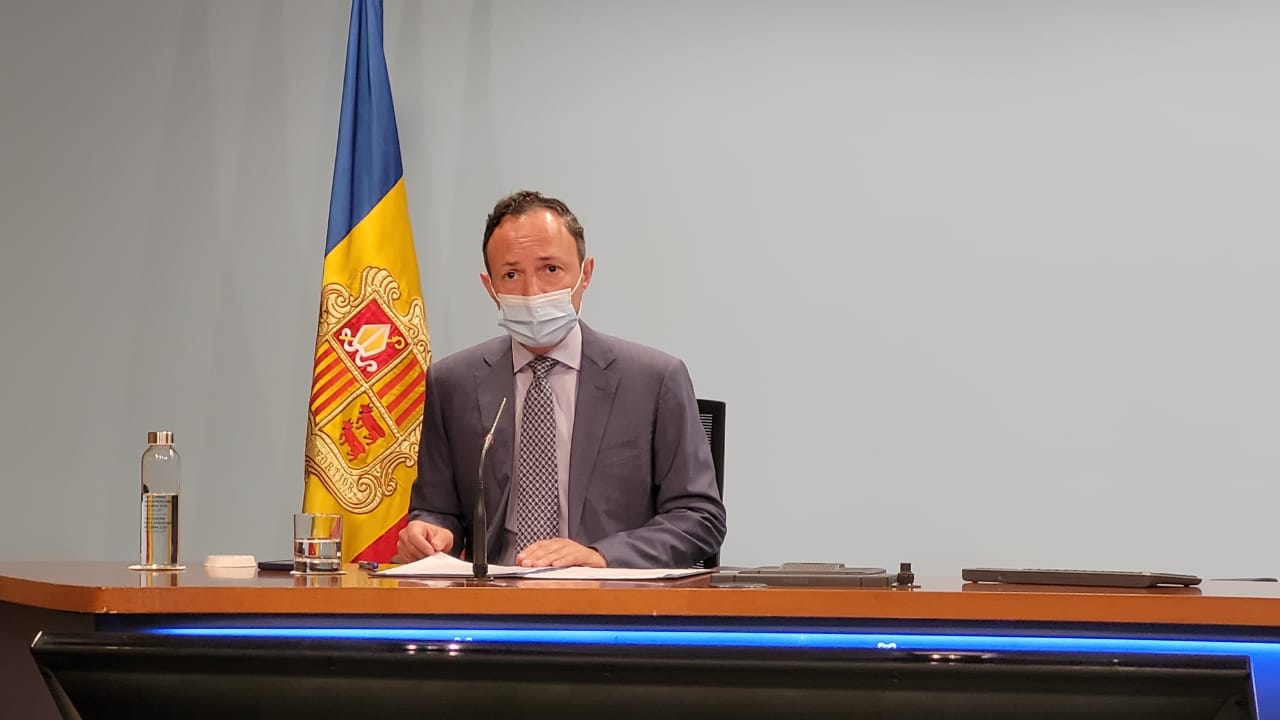 Xavier Espot durant la compareixença d'aquest dimecres.