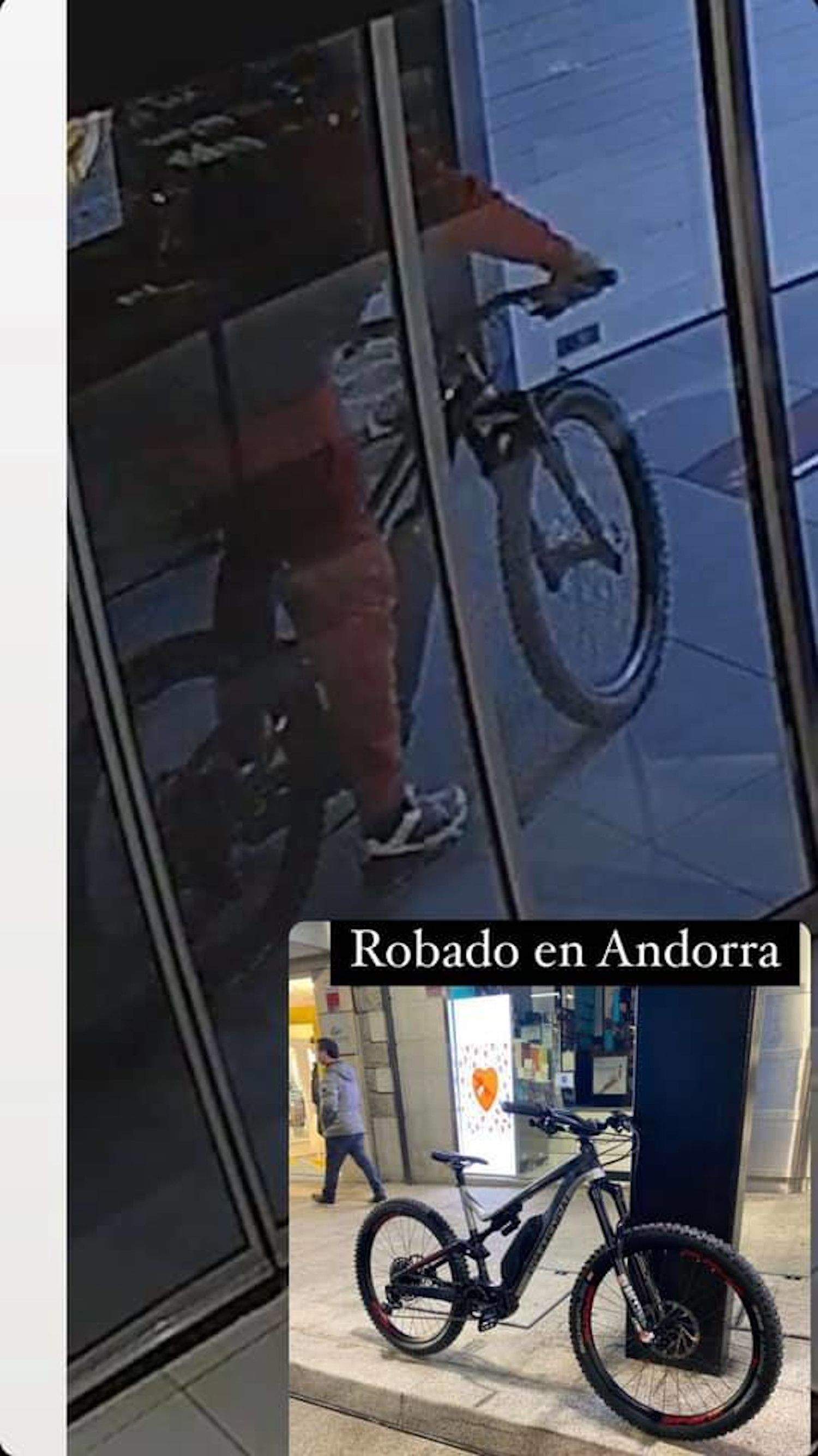 Les imatges on es veu el jove emportant-se la bicicleta.